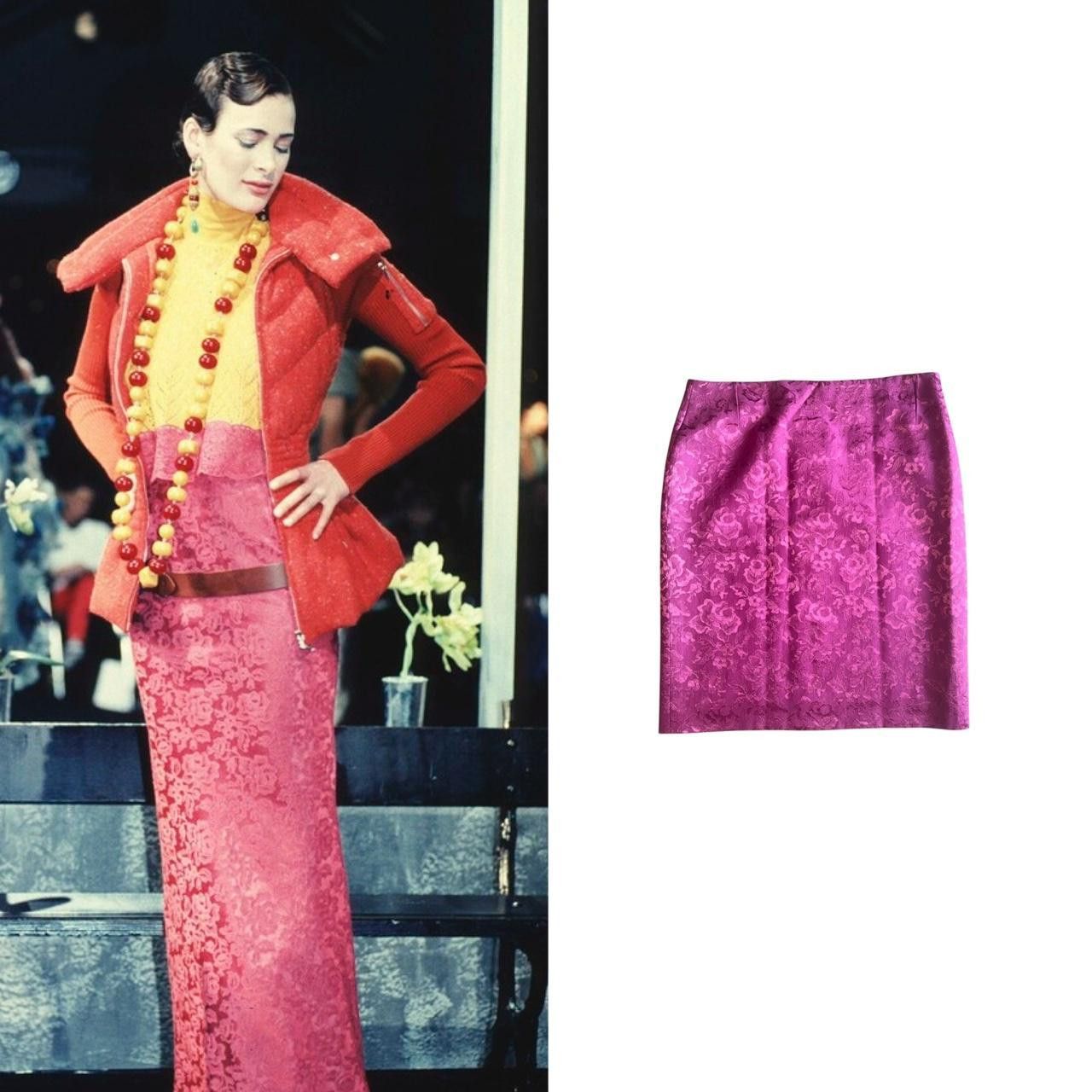 Dior Vintage 1998 A/W by John Galliano Floral Skirt Size 32" / US 10 / IT 46 - 1 Thumbnail