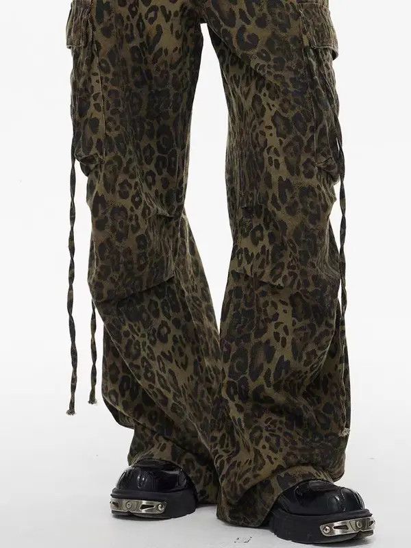 Japanese Brand × Vintage Retro casual leopard print paratrooper cargo trousers Size US 32 / EU 48 - 3 Thumbnail
