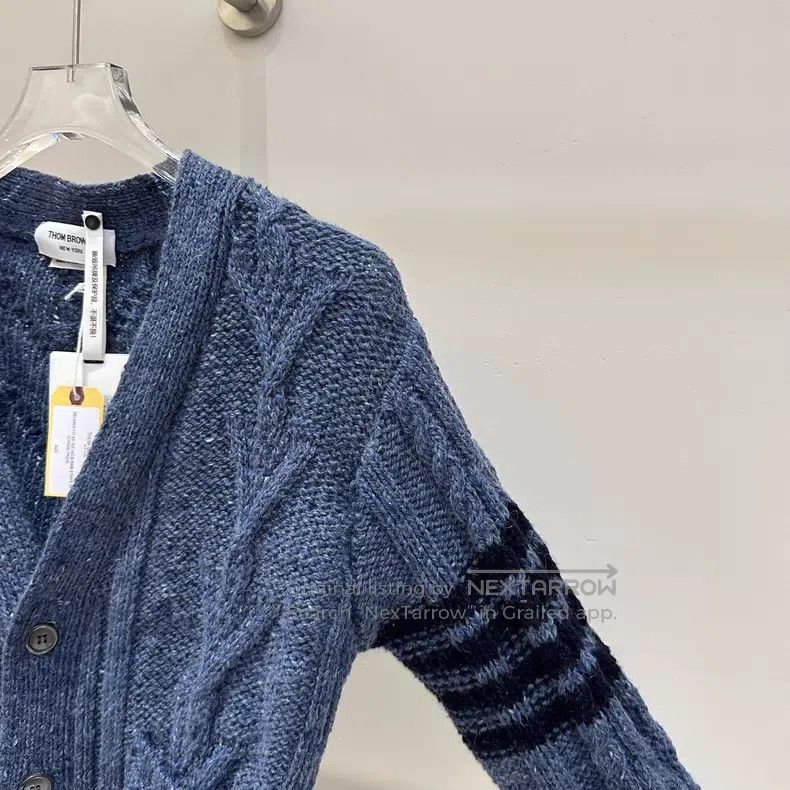 Thom Browne Thom Browne Classic Four Stripe Single-Breasted Wool Knit Size US S / EU 44-46 / 1 - 4 Thumbnail