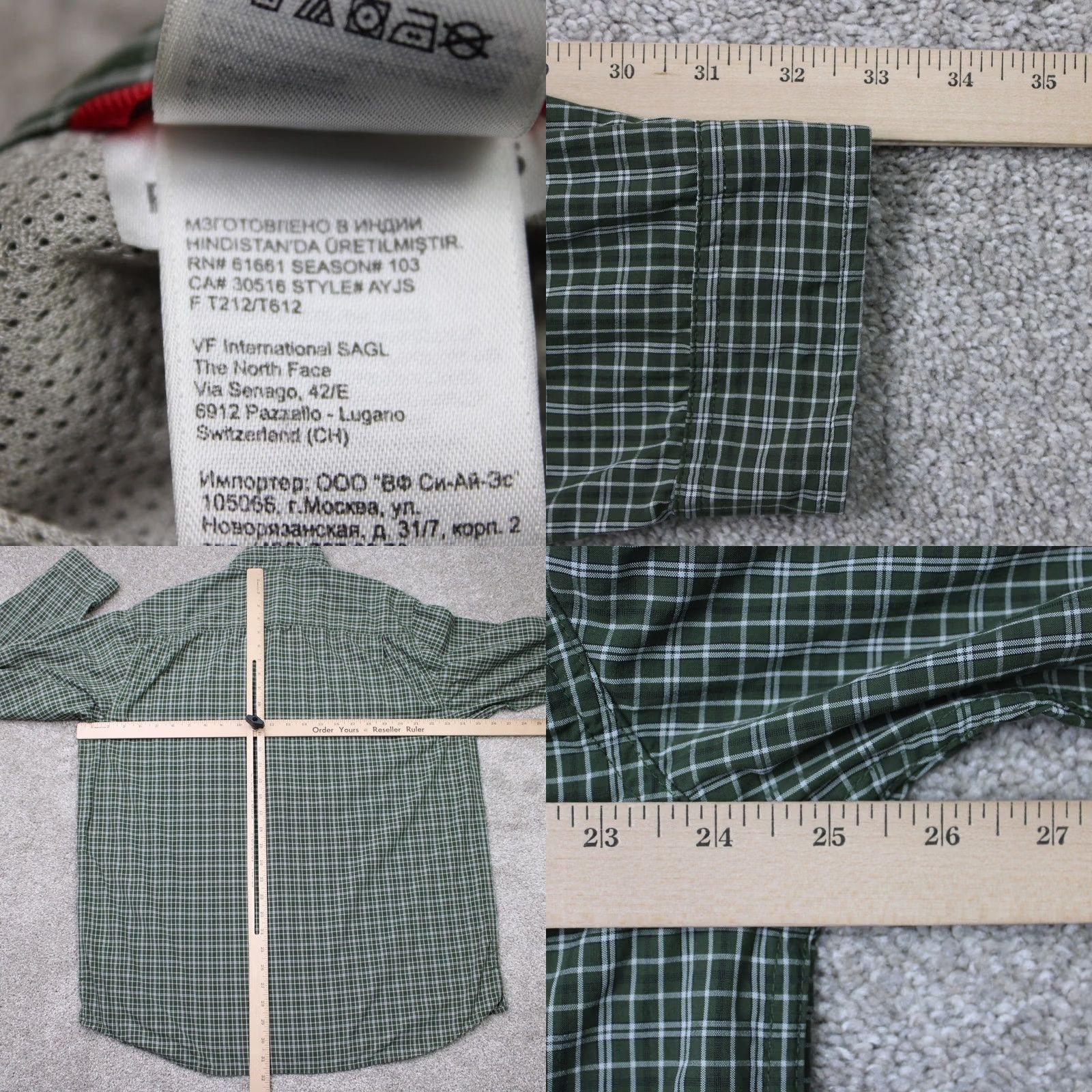 The North Face The North Face Shirt Mens XL Green Plaid Long Sleeve Button-Up Pocket Vented Size US XL / EU 56 / 4 - 8 Thumbnail