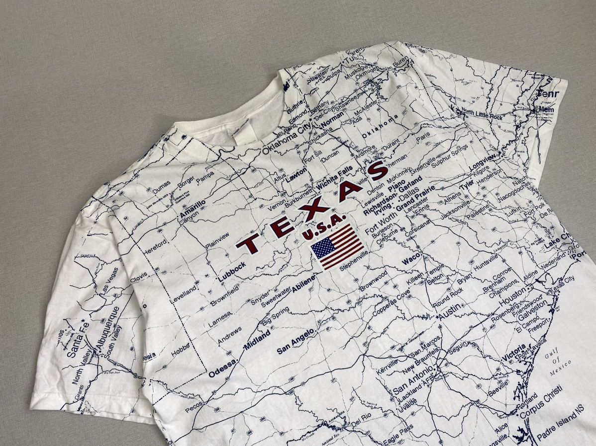 Vintage Texas Map All Over Print T Shirt XL 90s Graphic Tee Jays Size US XL / EU 56 / 4 - 2 Thumbnail