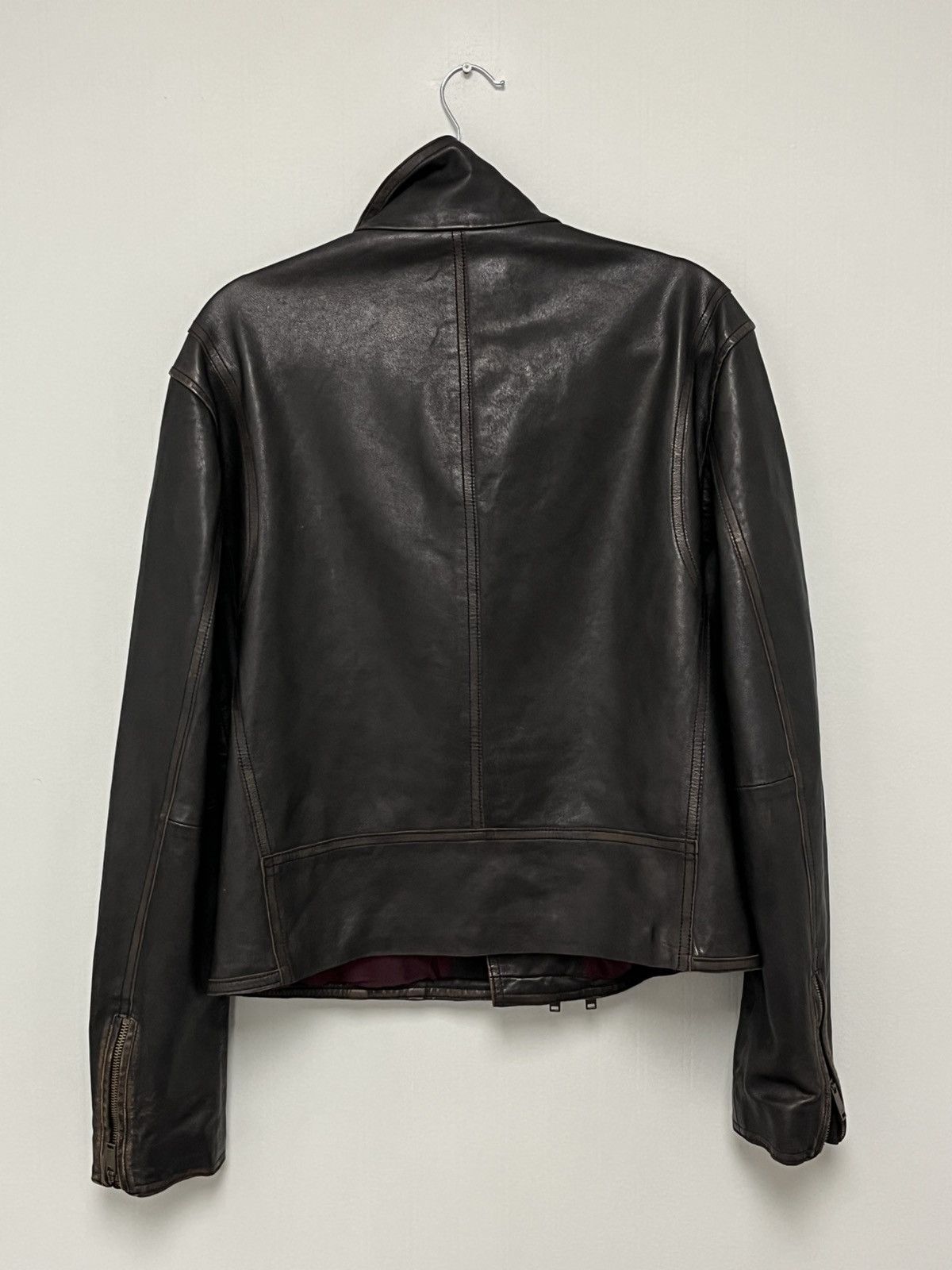 John Varvatos Asymmetrical leather biker jacket. Size US L / EU 52-54 / 3 - 11 Thumbnail