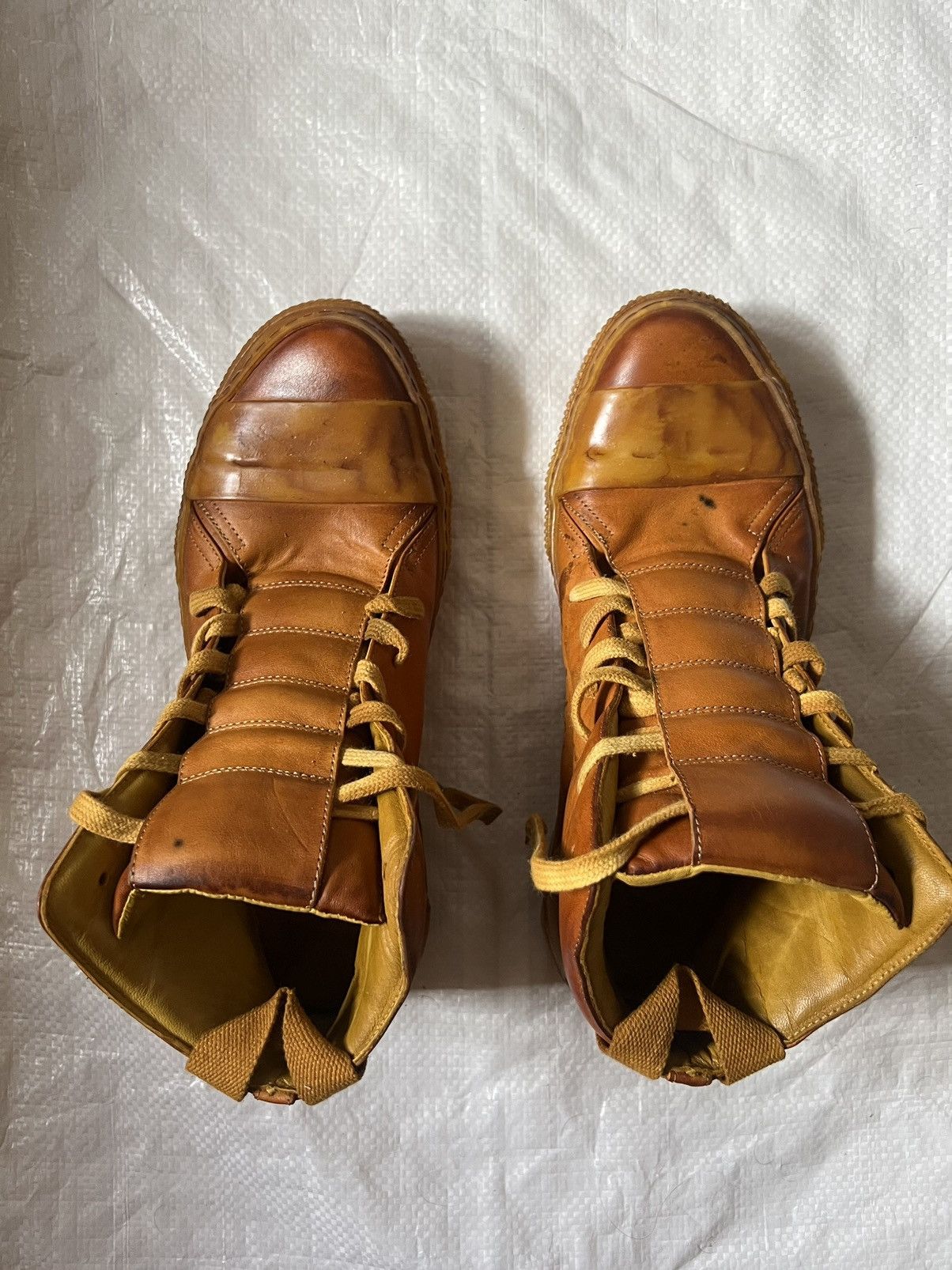 image of 11 By Boris Bidjan Saberi x Boris Bidjan Saberi Bbs High Top Sneakers Yellow Bamba1, Men's (Size 9)