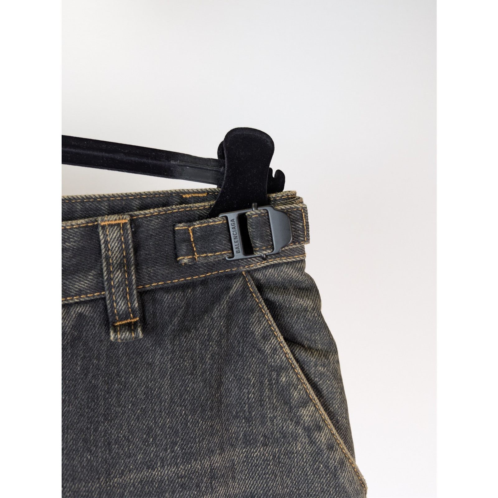 Balenciaga o1rshd1 Cargo Denim Trousers Pants in Washed Black Size US 34 / EU 50 - 7 Thumbnail
