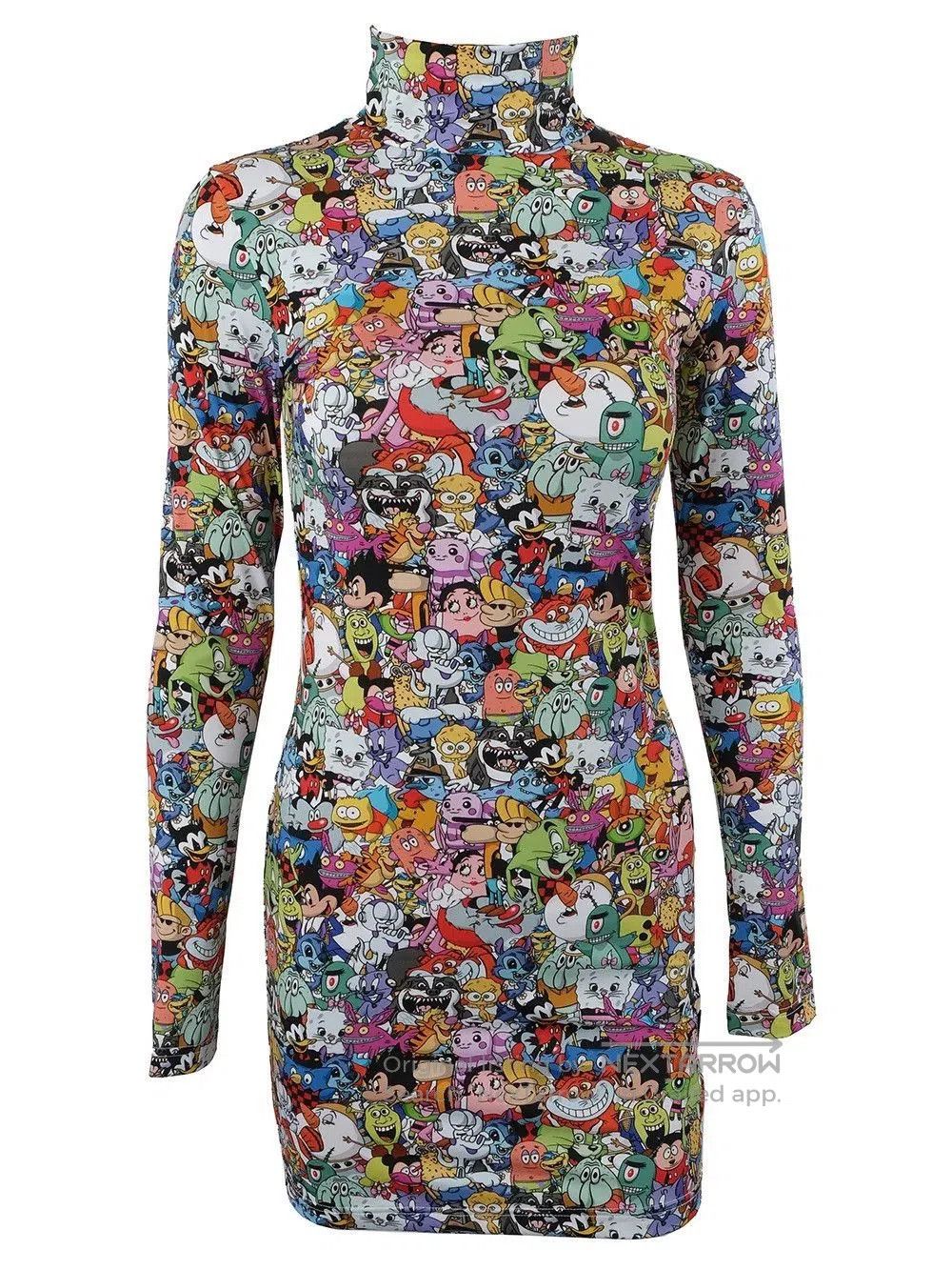 Vetements Cartoon Pattern Fitted Dress by VETEMENTS. Size M / US 6-8 / IT 42-44 - 1 Thumbnail