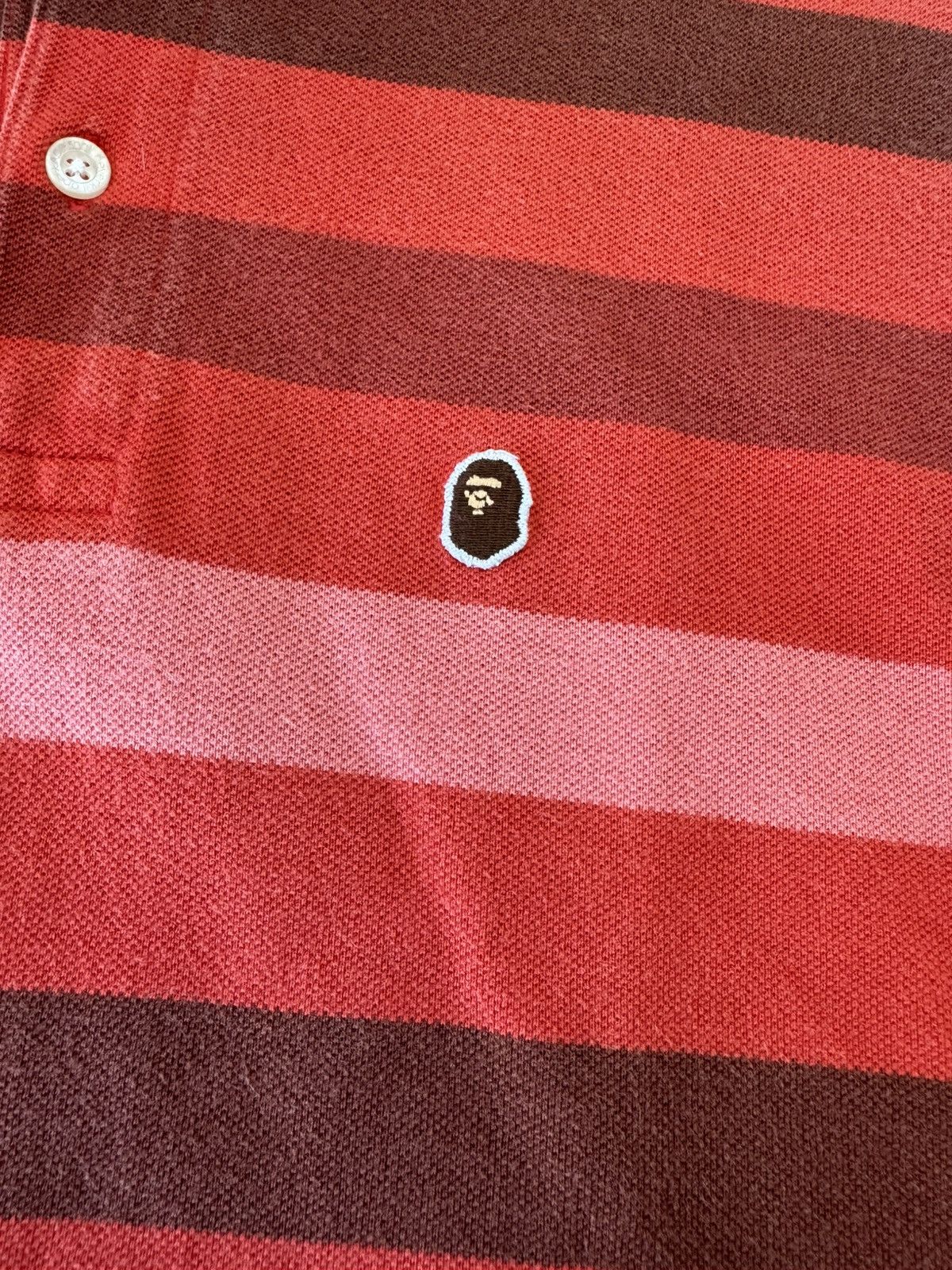 Bape A BATHING APE (BAPE) STRIPED POLO SHIRT Size US L / EU 52-54 / 3 - 3 Thumbnail
