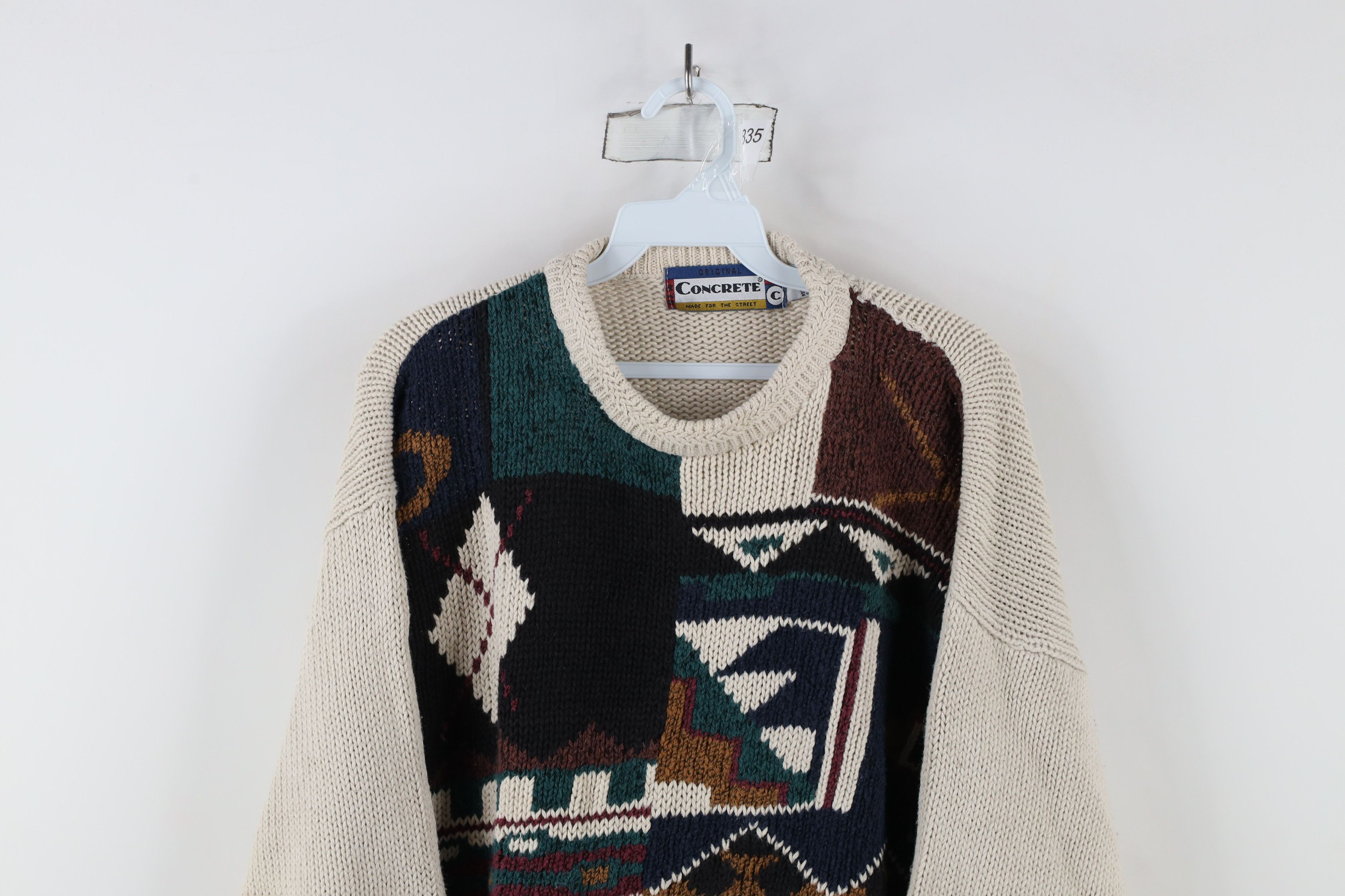 Vintage Vintage 90s Coogi Style Rainbow Abstract Knit Sweater Size XL / US 12-14 / IT 48-50 - 2 Thumbnail