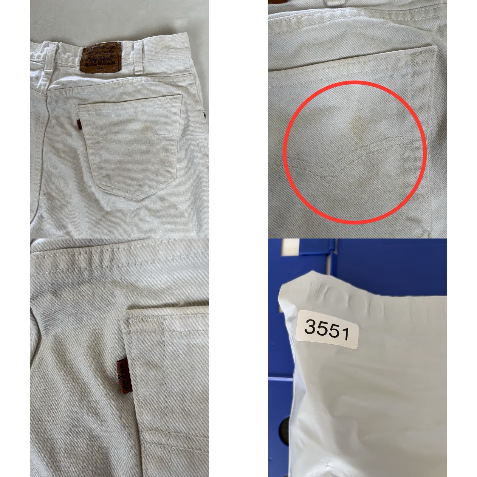 Levi's VINTAGE Levi’s 545 Orange Tab White Jeans Size 36x30 Made In USA Loose Fit 90s Mens Jeans Size US 36 / EU 52 - 9 Thumbnail