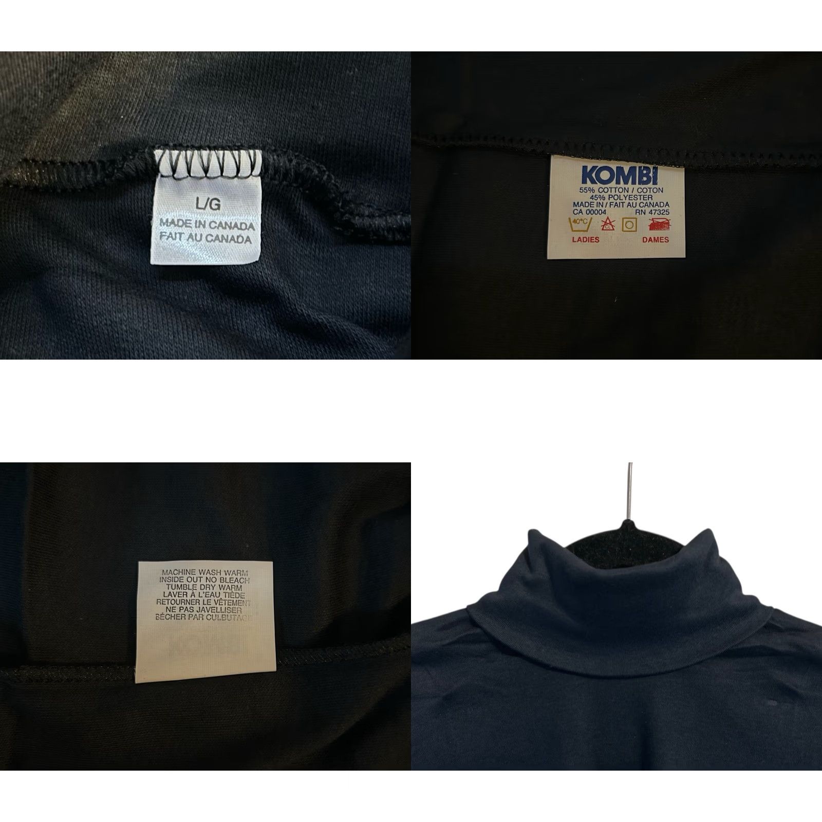 Vintage VINTAGE Kombi Turtleneck Shirt Womens L deadstock NIP 90s Canada Black Poly/Cotton Long Sleeve 27" 20" 24" Sleeve Womens Size L / US 10 / IT 46 - 8 Thumbnail
