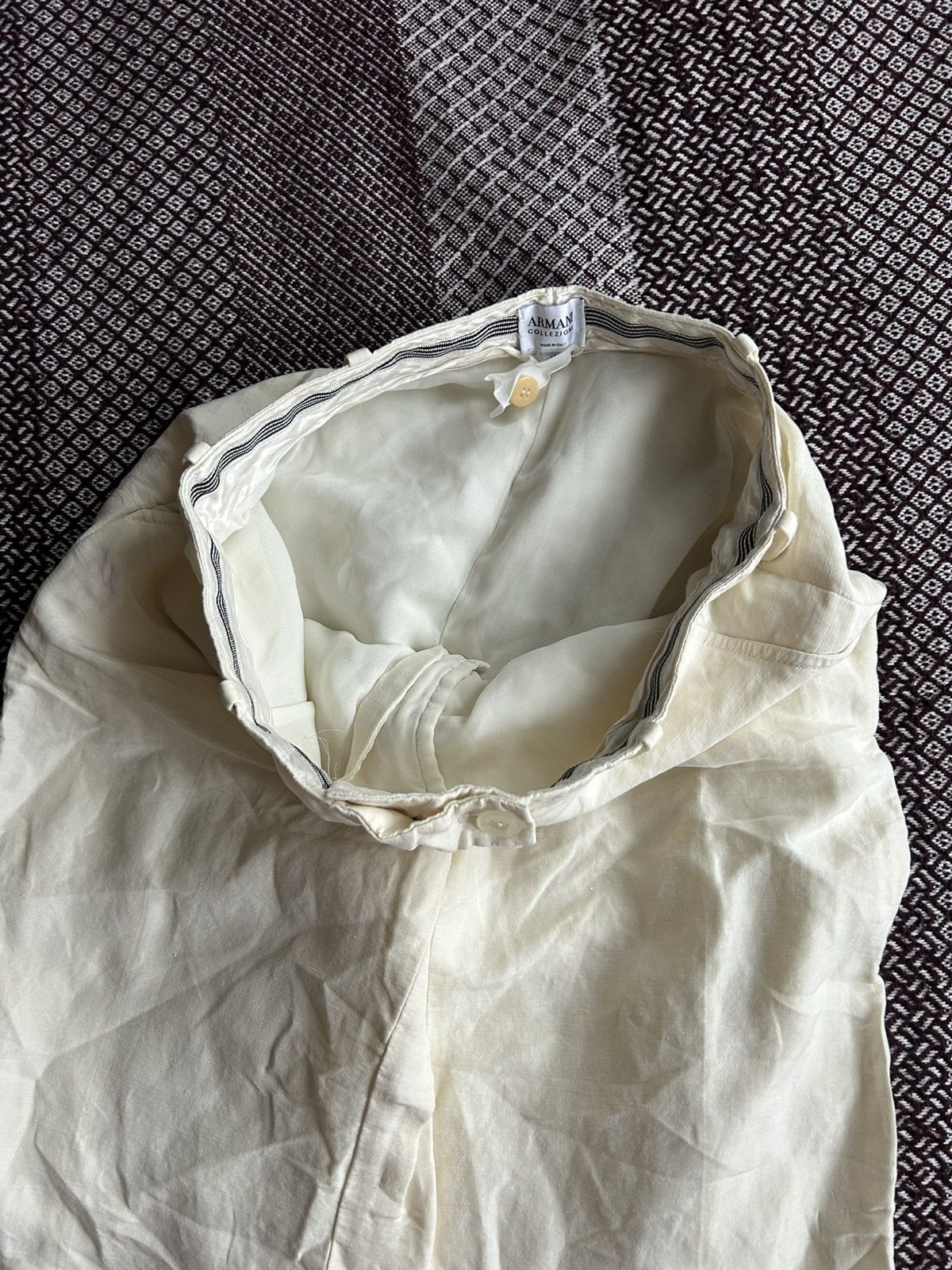 Armani Collezioni Vintage Armani Collezioni Linen Pants Solid Style Size 40 Size 27" / US 4 / IT 40 - 11 Thumbnail