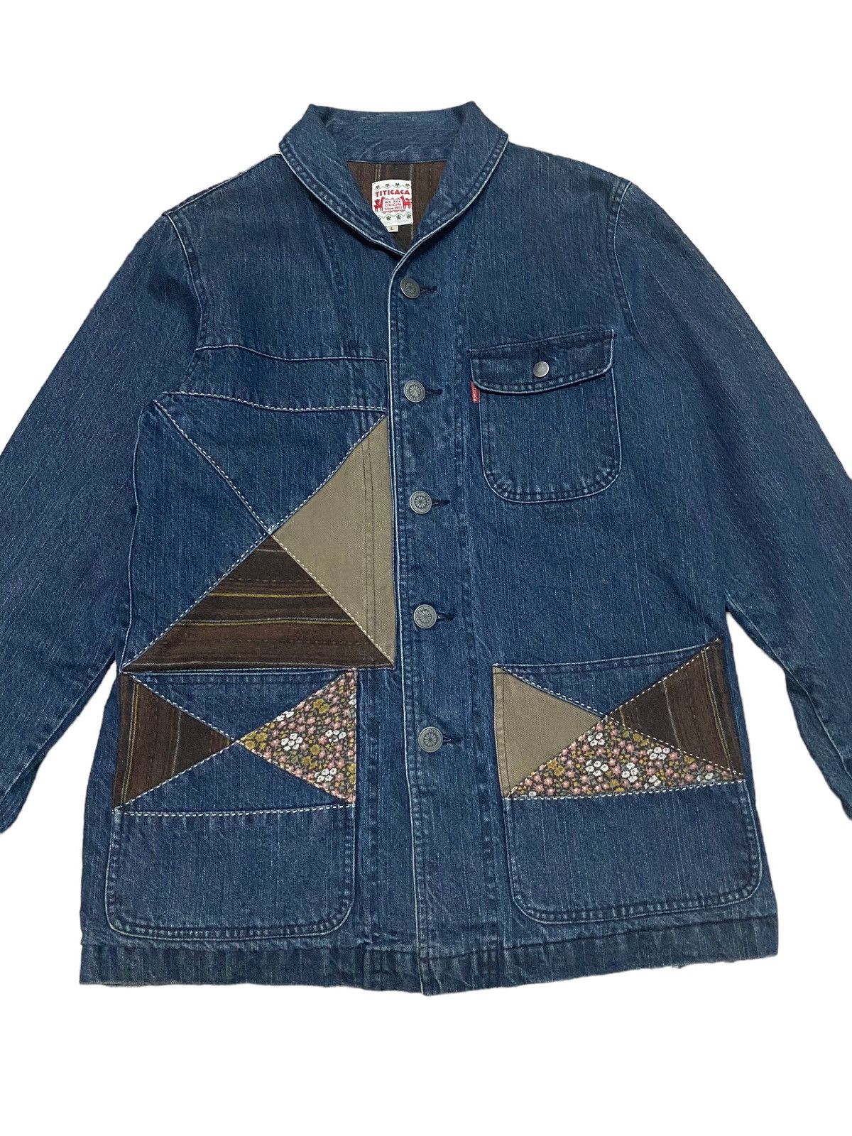 Japanese Brand Vintage titicaca patchwork sashiko boro design jacket Size US L / EU 52-54 / 3 - 8 Thumbnail
