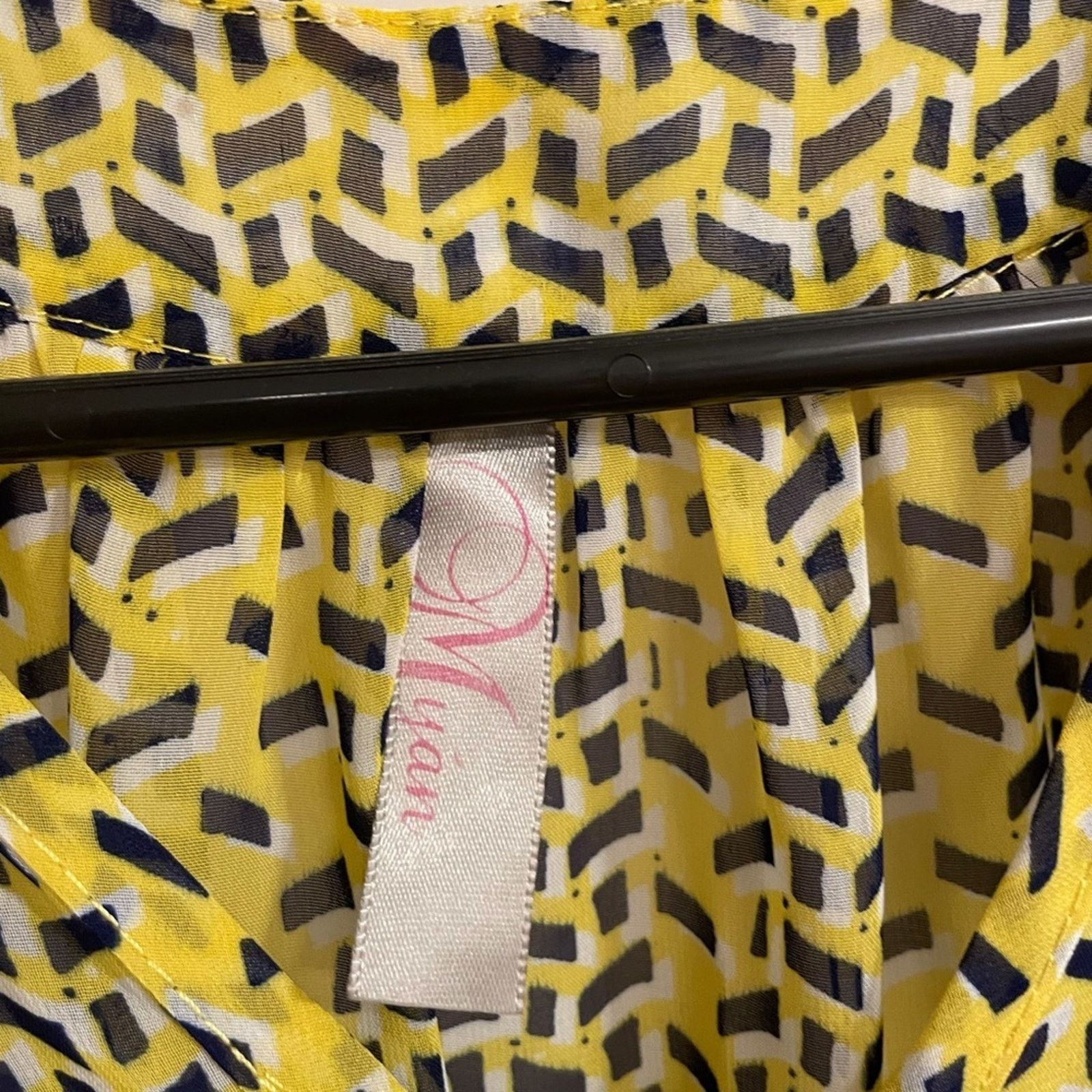 Other Myan Yellow and black sheer short sleeve blouse Size S / US 4 / IT 40 - 3 Thumbnail