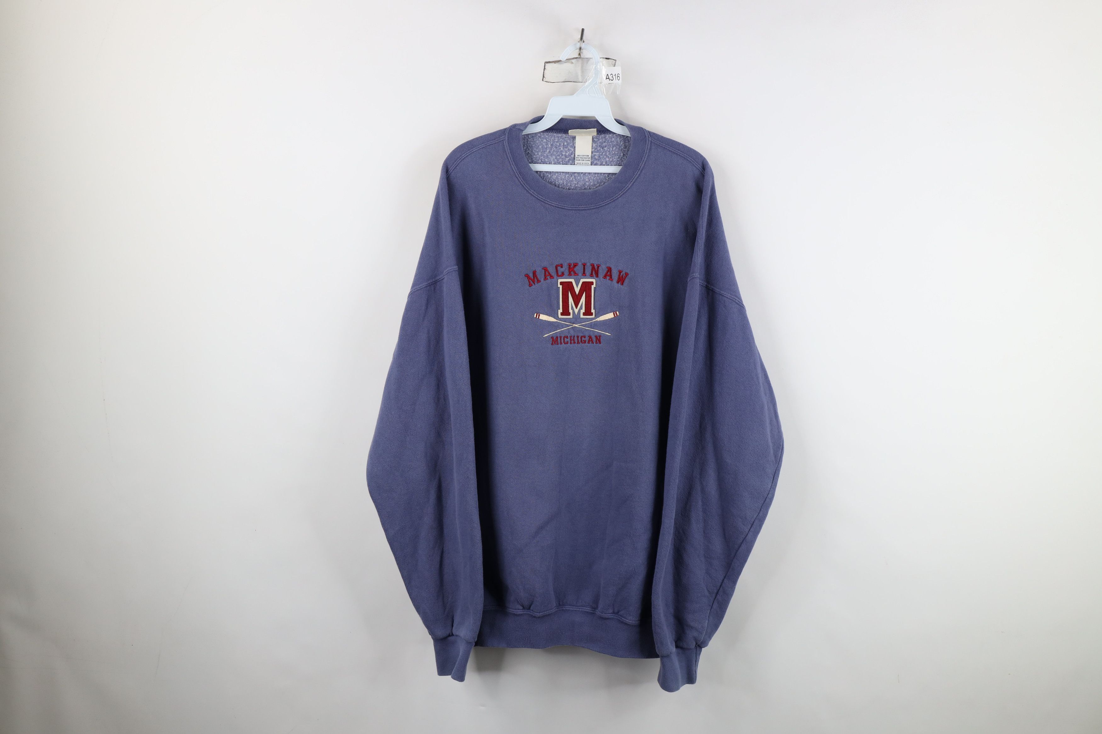 Vintage Vintage 90s Streetwear Michigan Rowing Sweatshirt Blue Size US L / EU 52-54 / 3 - 1 Thumbnail
