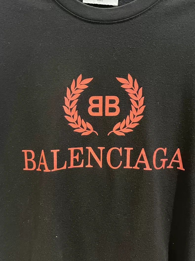 Balenciaga Balenciaga Black and Red Wheat Logo Short Sleeve T-Shirt Size US XS / EU 42 / 0 - 4 Thumbnail