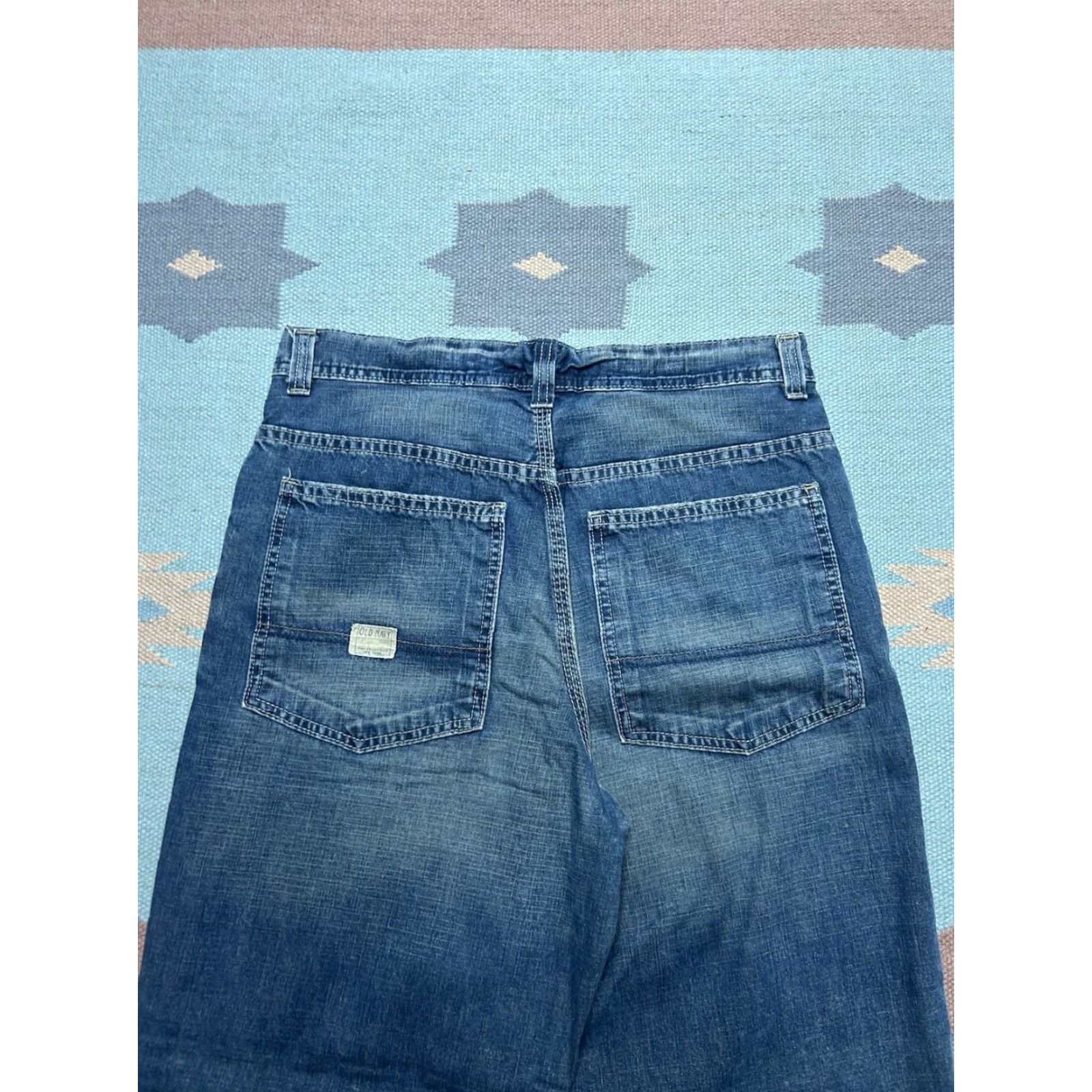 Old Navy VINTAGE Old Navy Jeans Men 32x30 Denim Wide-Leg Mechanics Baggy Skater Workwear Blue Size US 32 / EU 48 - 4 Thumbnail