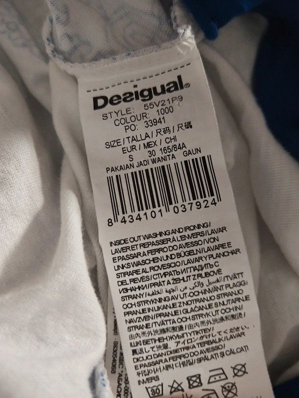 Desigual Desigual white blue summer cotton dress Size S / US 4 / IT 40 - 5 Thumbnail