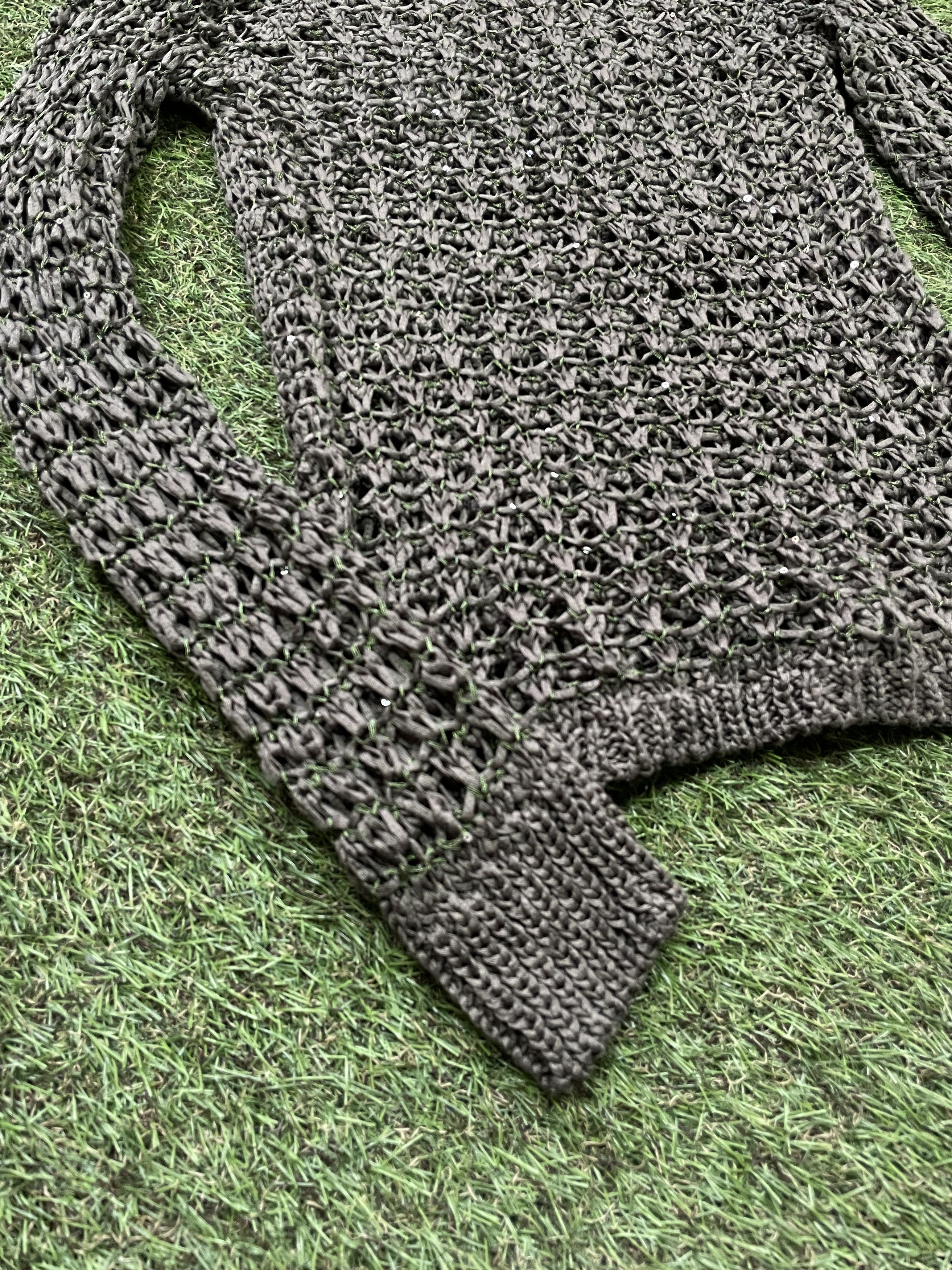 Vintage Vintage Y2K Mesh Knit Sweater Distressed Grunge Skate Slim M Size US M / EU 48-50 / 2 - 3 Thumbnail