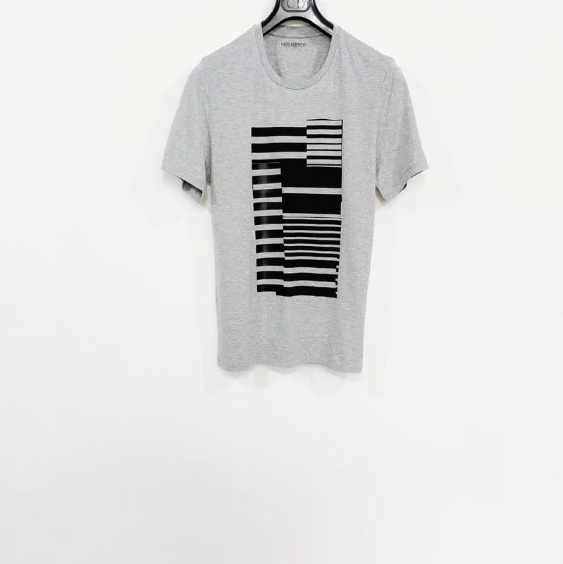 Neil Barrett NeIL BarreTT Gray Cotton Short Sleeve T-Shirt 0089 Size US M / EU 48-50 / 2 - 1 Thumbnail