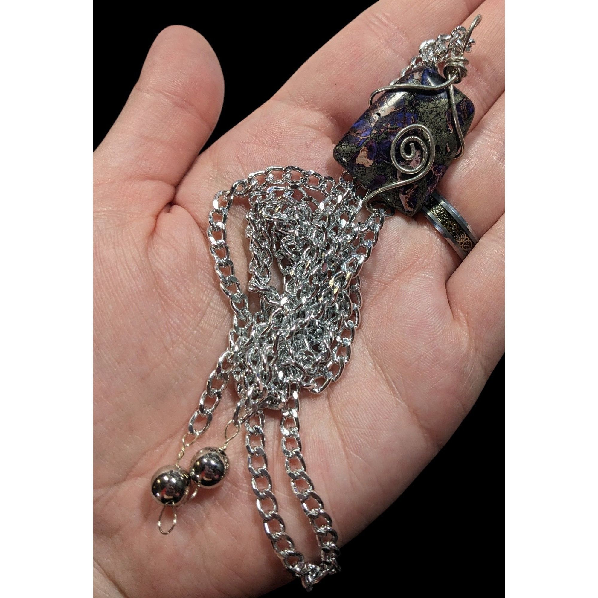 Handmade Handmade Wire Wrapped Agate Tassel Necklace Size ONE SIZE - 3 Thumbnail