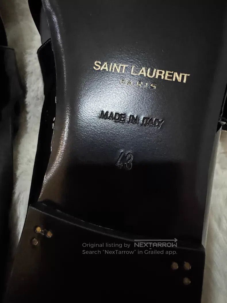 Saint Laurent Paris Saint Laurent Paris Crystal Buckle Loafers Leather Shoes Size US 10 / EU 43 - 5 Thumbnail