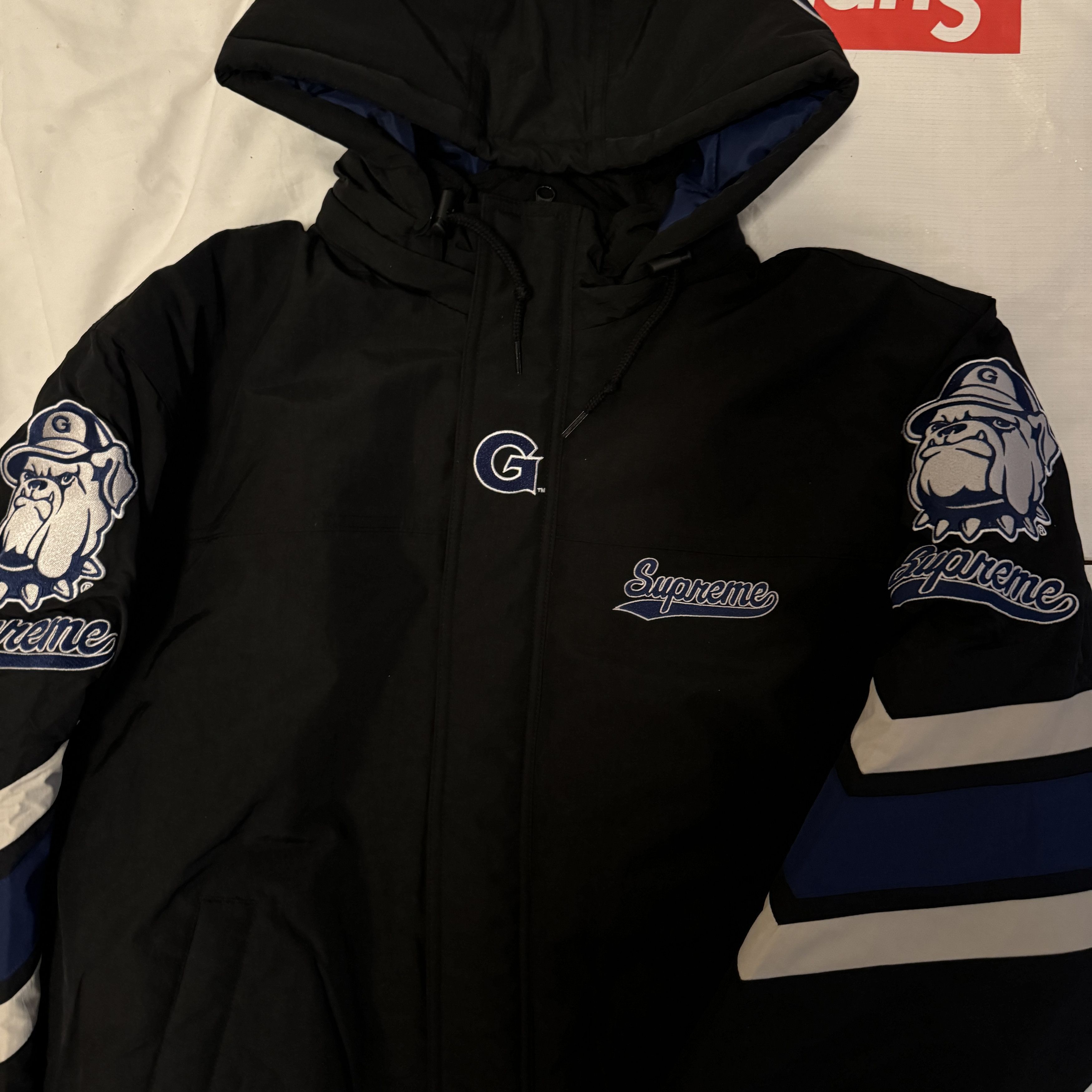 Mitchell & Ness × Supreme Supreme®/Mitchell & Ness NCAA Hooded Stadium Jacket Size US L / EU 52-54 / 3 - 9 Thumbnail