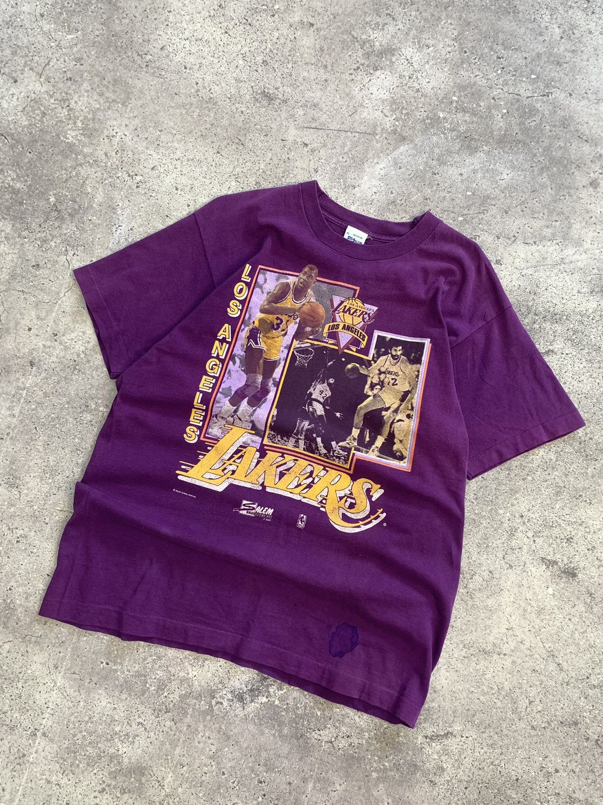 NBA × Vintage Vintage 1990 Lakers jersey Salem Los Angeles Home Jersey Size US XL / EU 56 / 4 - 2 Thumbnail