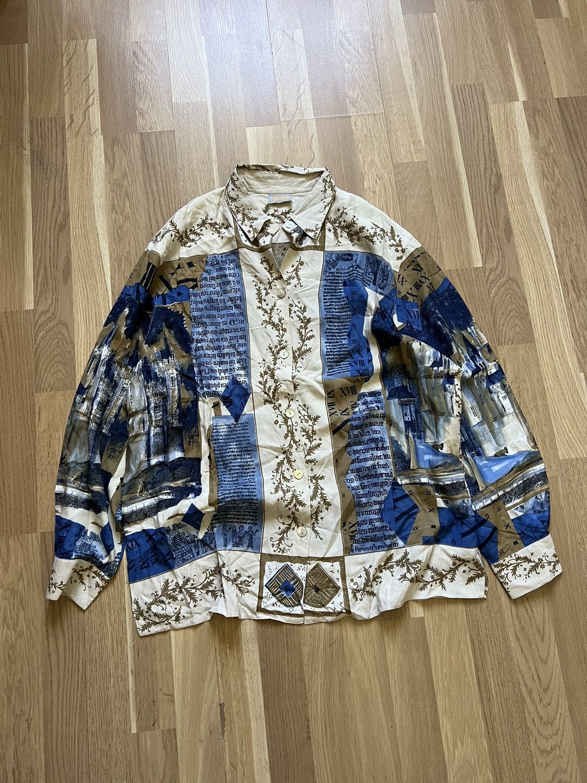 Vintage Vintage silk graphic avant garde shirts picture Picasso 90s Size US L / EU 52-54 / 3 - 3 Thumbnail