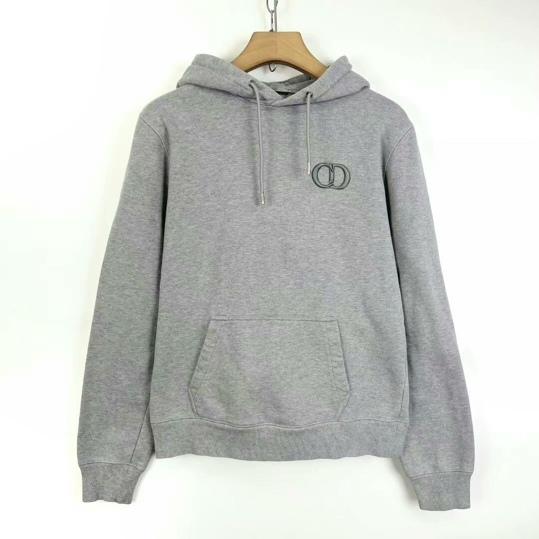 Dior classic gray embroidered CD hoodie Size US S / EU 44-46 / 1 - 1 Thumbnail