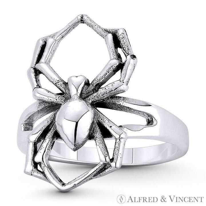 Other Black Widow Spider Charm Ring in .925 Sterling Silver Size ONE SIZE - 1 Preview