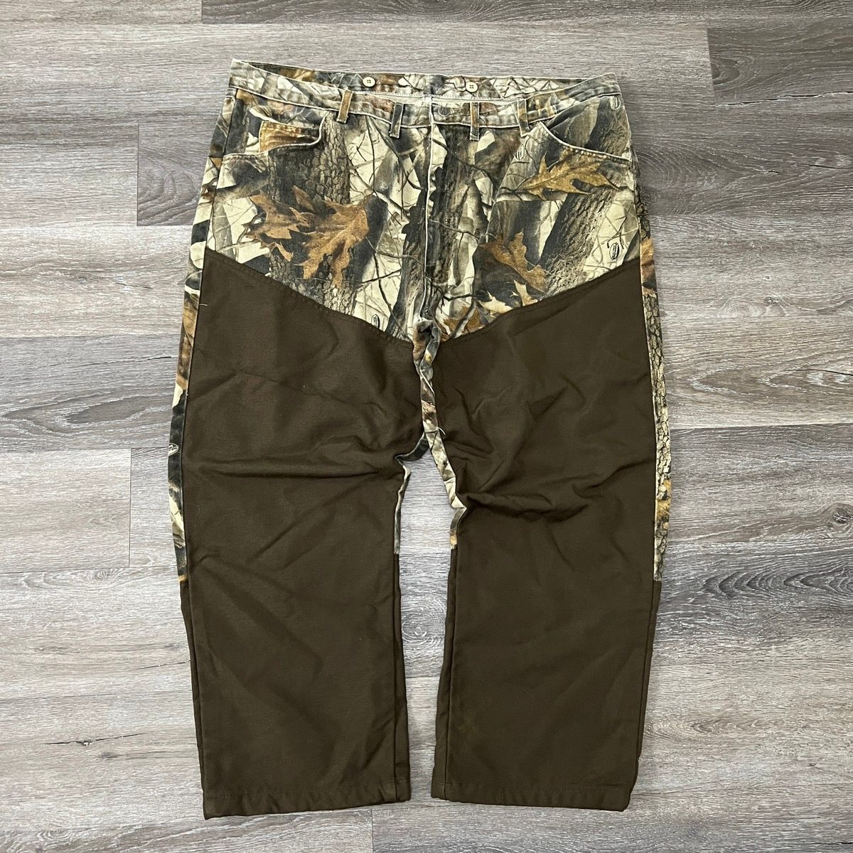 Pre-owned Mossy Oaks X Realtree Crazy Vintage 90's Realtree Camo Wide Leg Double Knee Pants