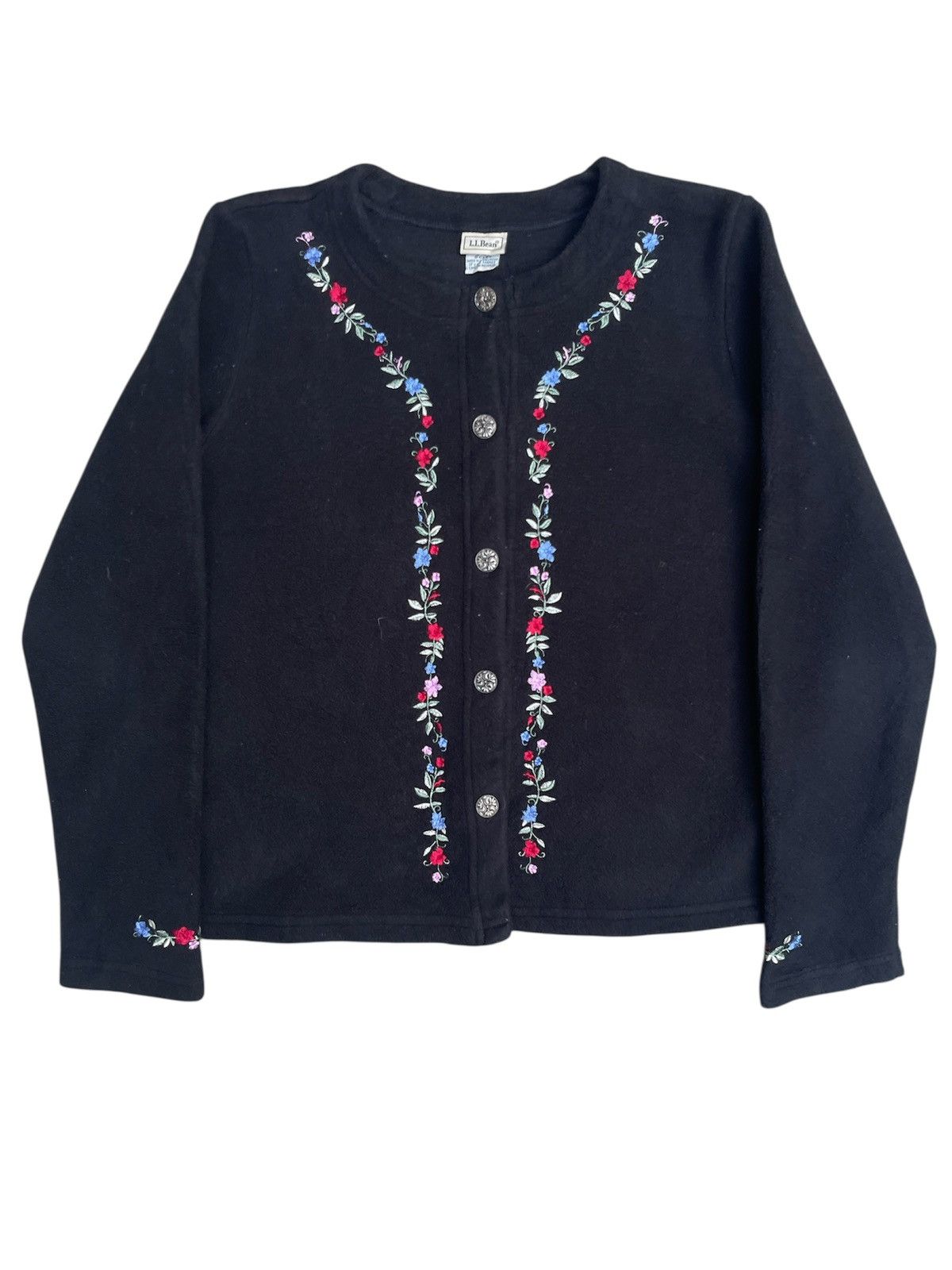 L.L. Bean Vintage L.L Bean Polartec Fleece Floral Embroidery Button-Up Size S / US 4 / IT 40 - 1 Thumbnail