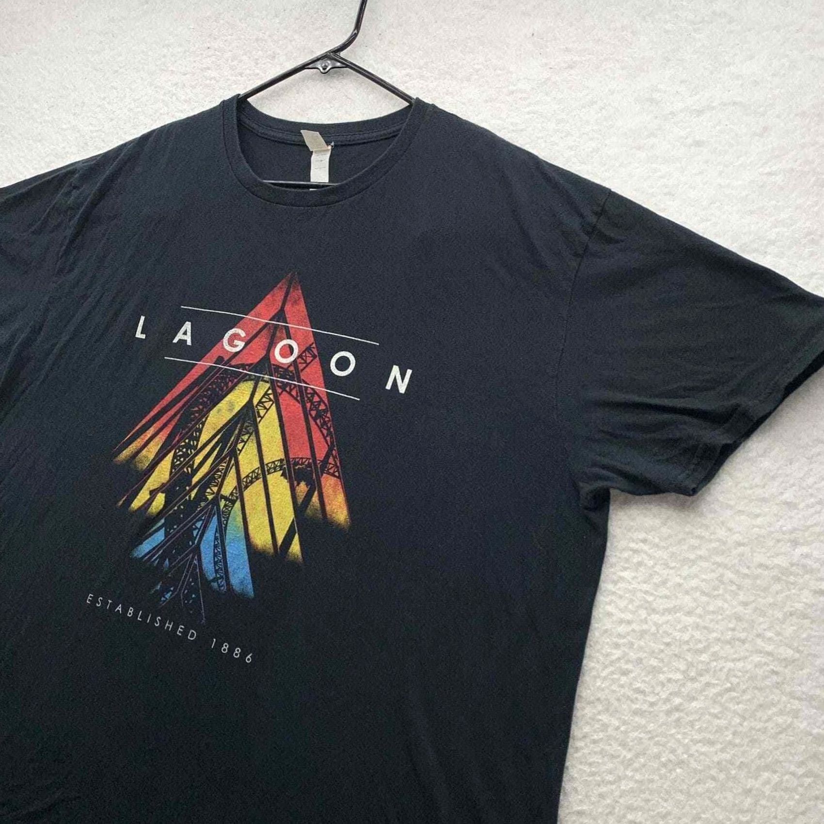 Anvil Anvil T-Shirt Mens 2XL XXL Black Amusement Park Farmington Ohio Lagoon Graphic Size US XXL / EU 58 / 5 - 2 Thumbnail