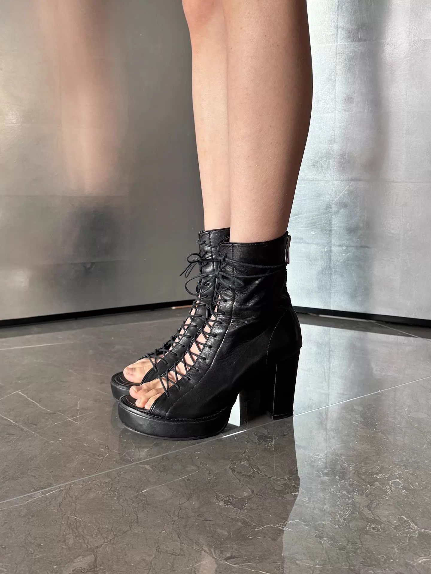 Vintage Japanese Vintage Cutout Strappy Heels 8.5cm 36/37 Size US 5.5 / IT 35.5 - 7 Thumbnail