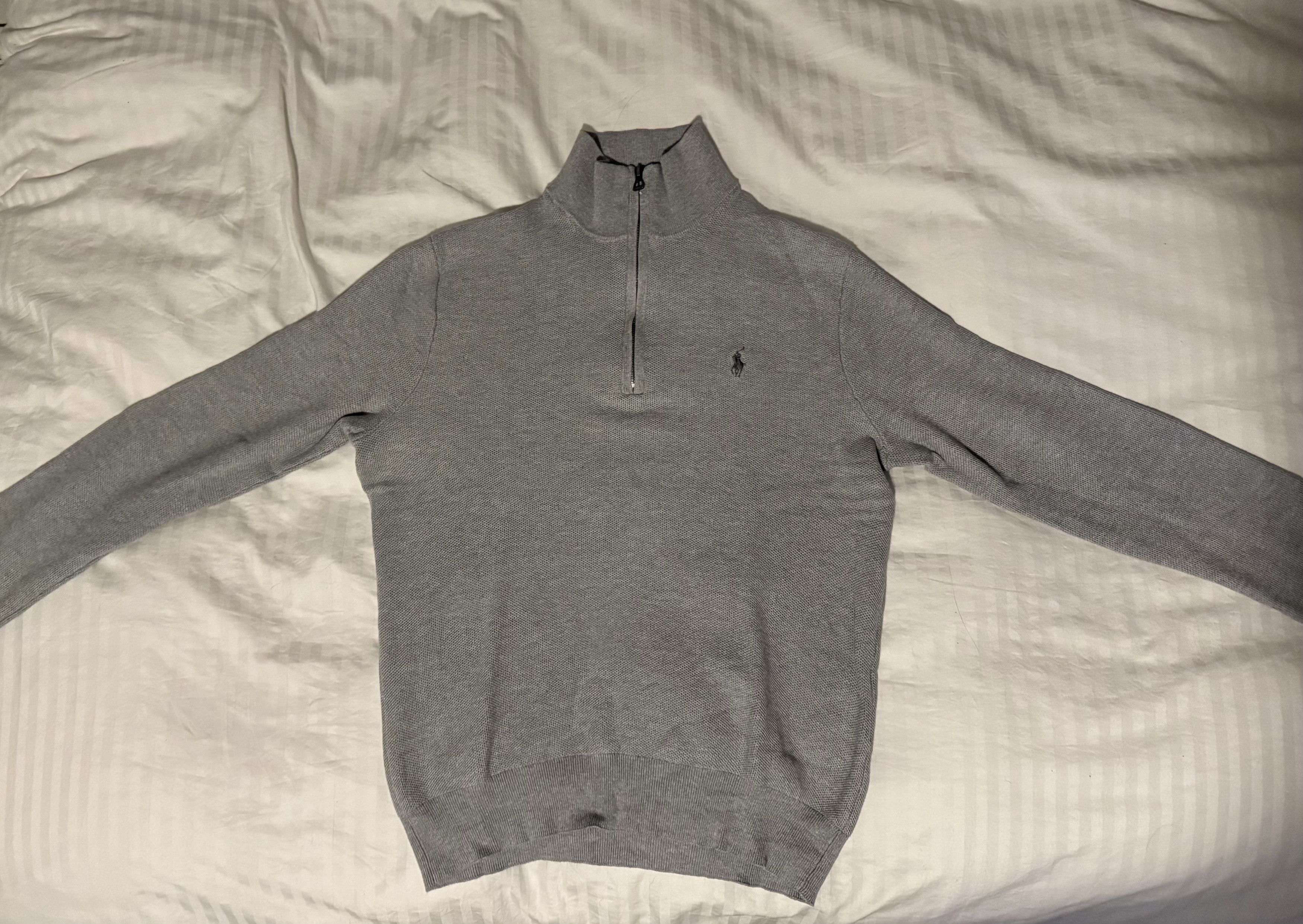 Polo Ralph Lauren Vintage Polo Ralph Lauren Quarter Zip Knit Jumper Grey M Size US M / EU 48-50 / 2 - 1 Thumbnail