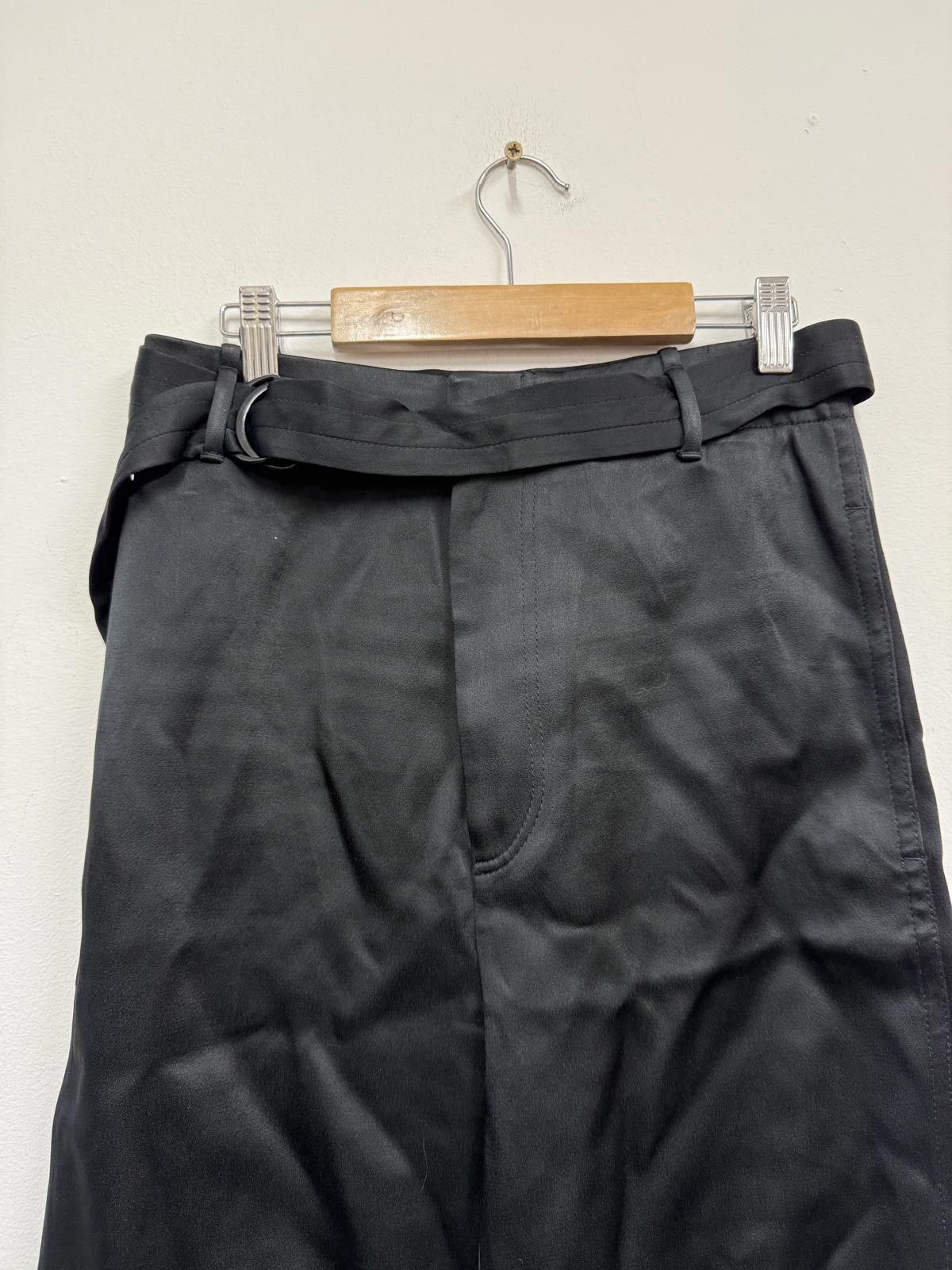 Other Black Satin Trousers with Belt Size US 32 / EU 48 - 3 Thumbnail