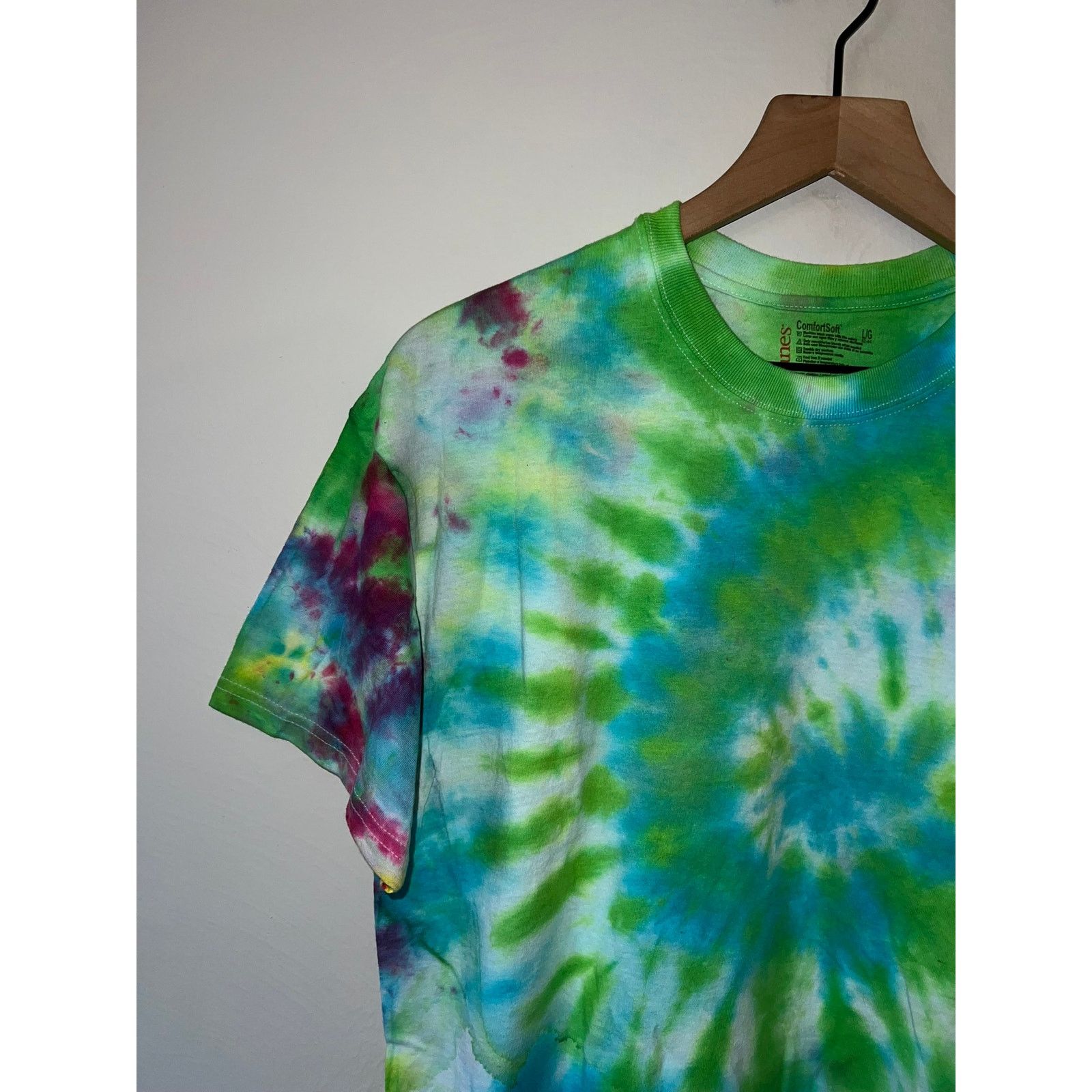 Hanes Hanes Comfort Soft Tie Dye Shirt Green Blue Shirt Tee Large Size US L / EU 52-54 / 3 - 3 Thumbnail