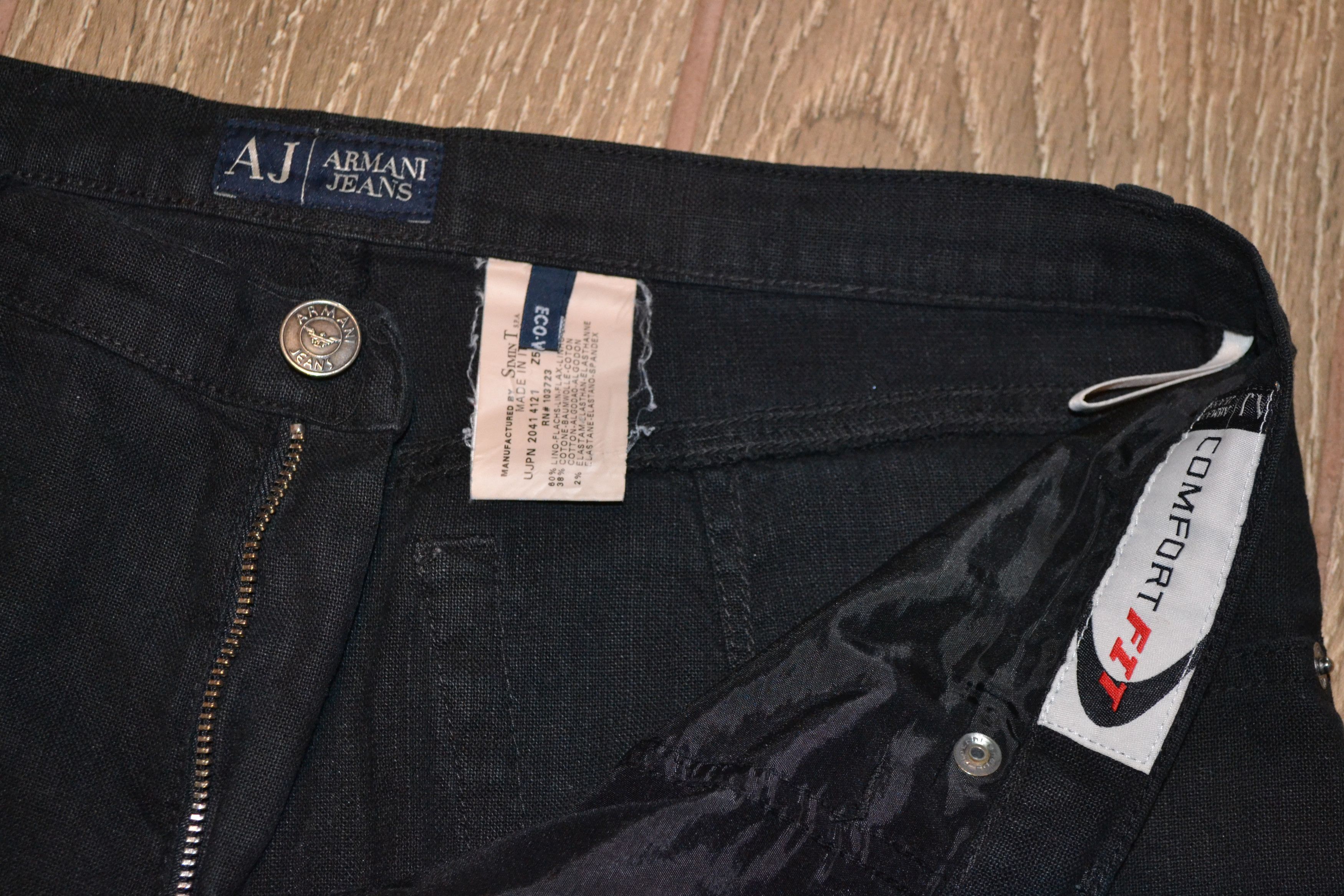 Armani Vintage Armani Jeans Black Linen Pants - W32 Size US 32 / EU 48 - 4 Thumbnail