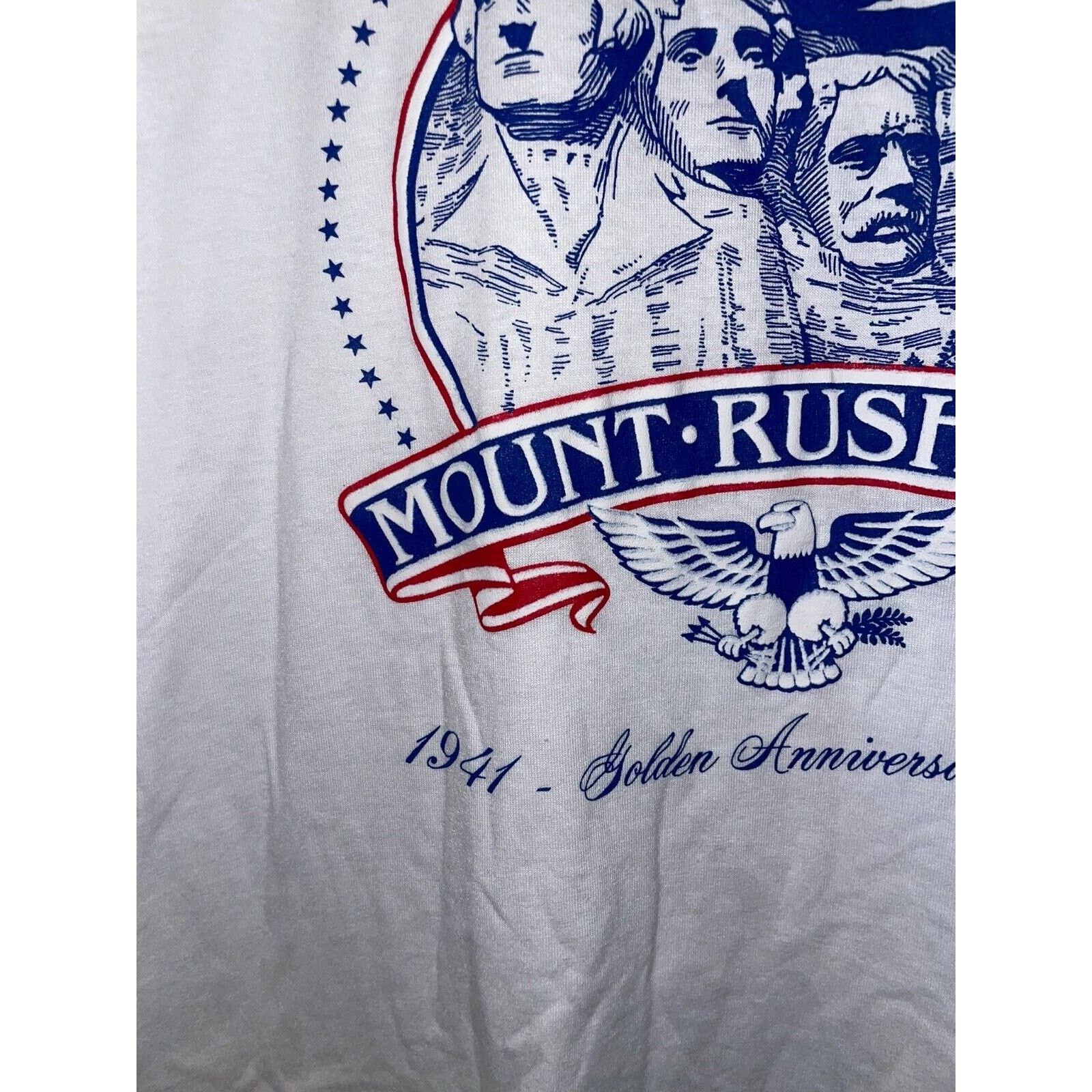 Jerzees Vintage Mount Rushmore Shirt Anniversary Graphic L White Tee Size US L / EU 52-54 / 3 - 6 Thumbnail