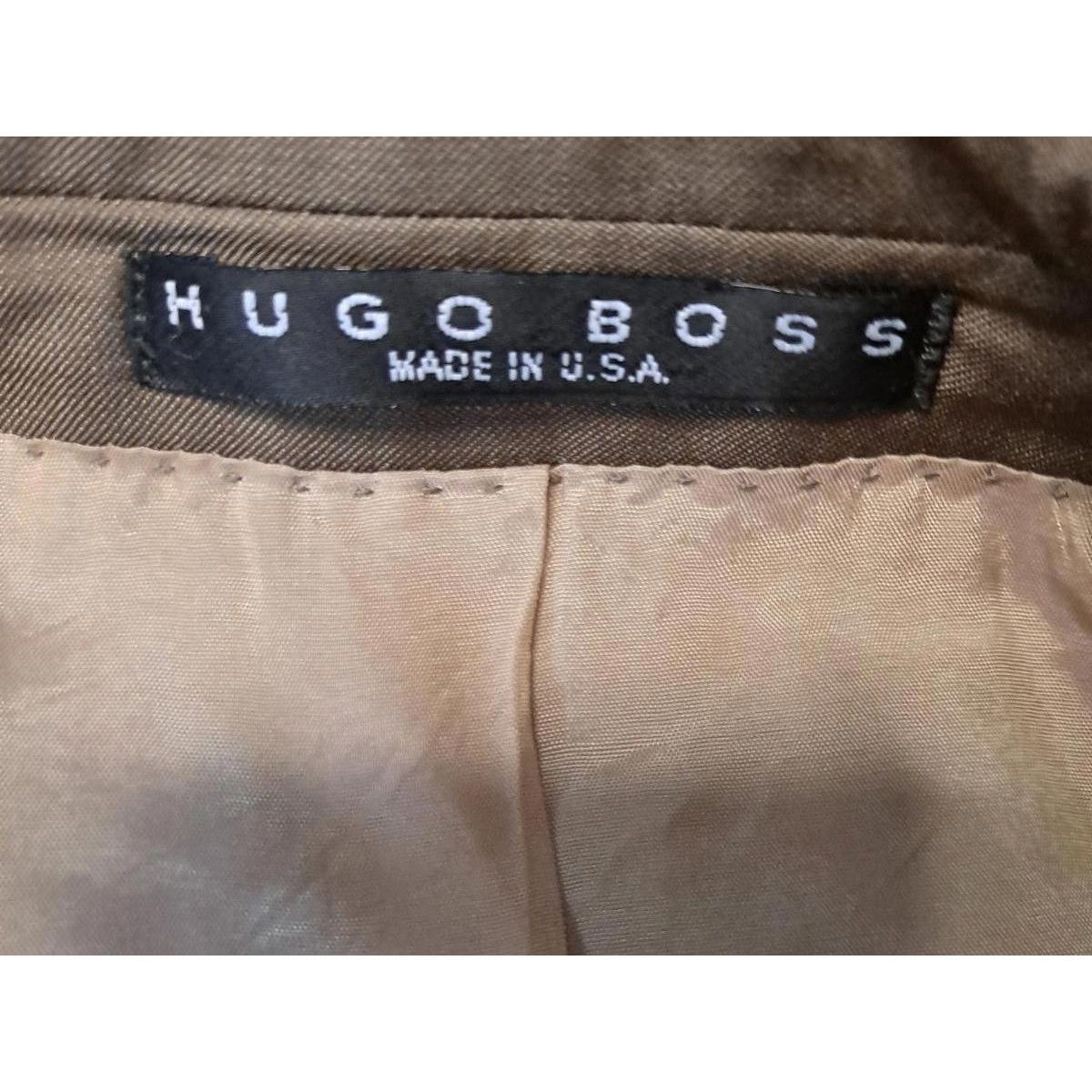 Hugo Boss Hugo Boss Super 130's Brown Suit Jacket 100% Wool Size 44L Size 44L - 9 Thumbnail