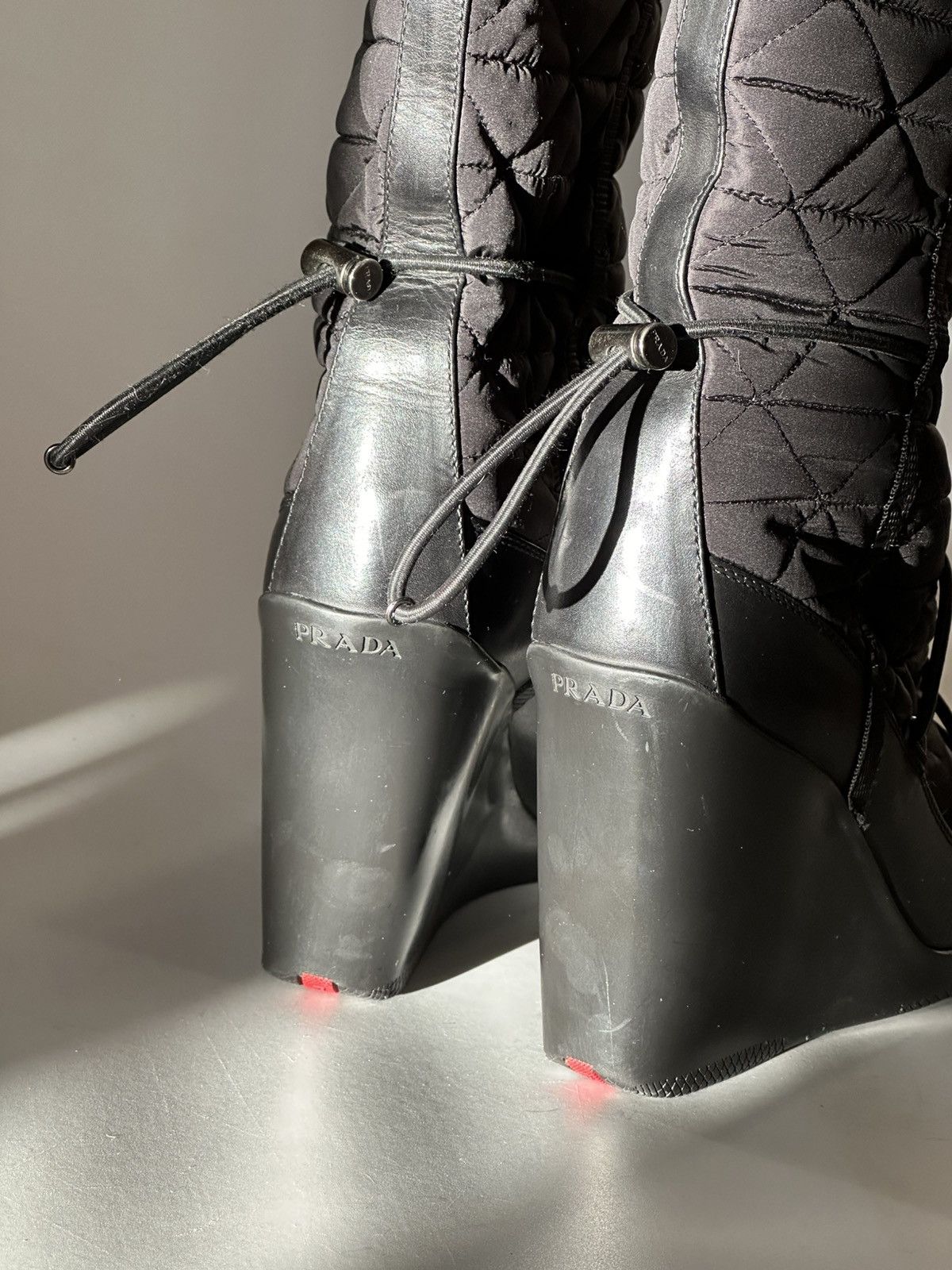 Prada *sz39.5* PRADA 2004 Fur Wedge Padded Boots Vintage rap shoes Size US 9.5 / IT 39.5 - 15 Thumbnail