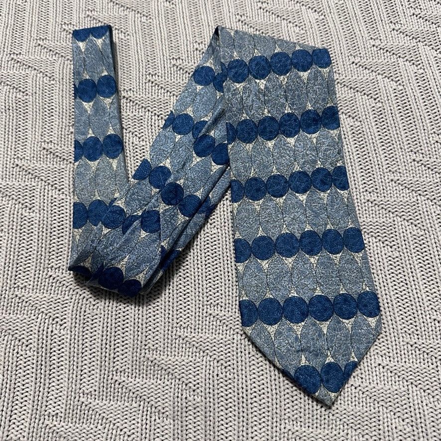 Oleg Cassini Vintage Oleg Cassini blue abstract horizontal stripe tie Size ONE SIZE - 1 Thumbnail