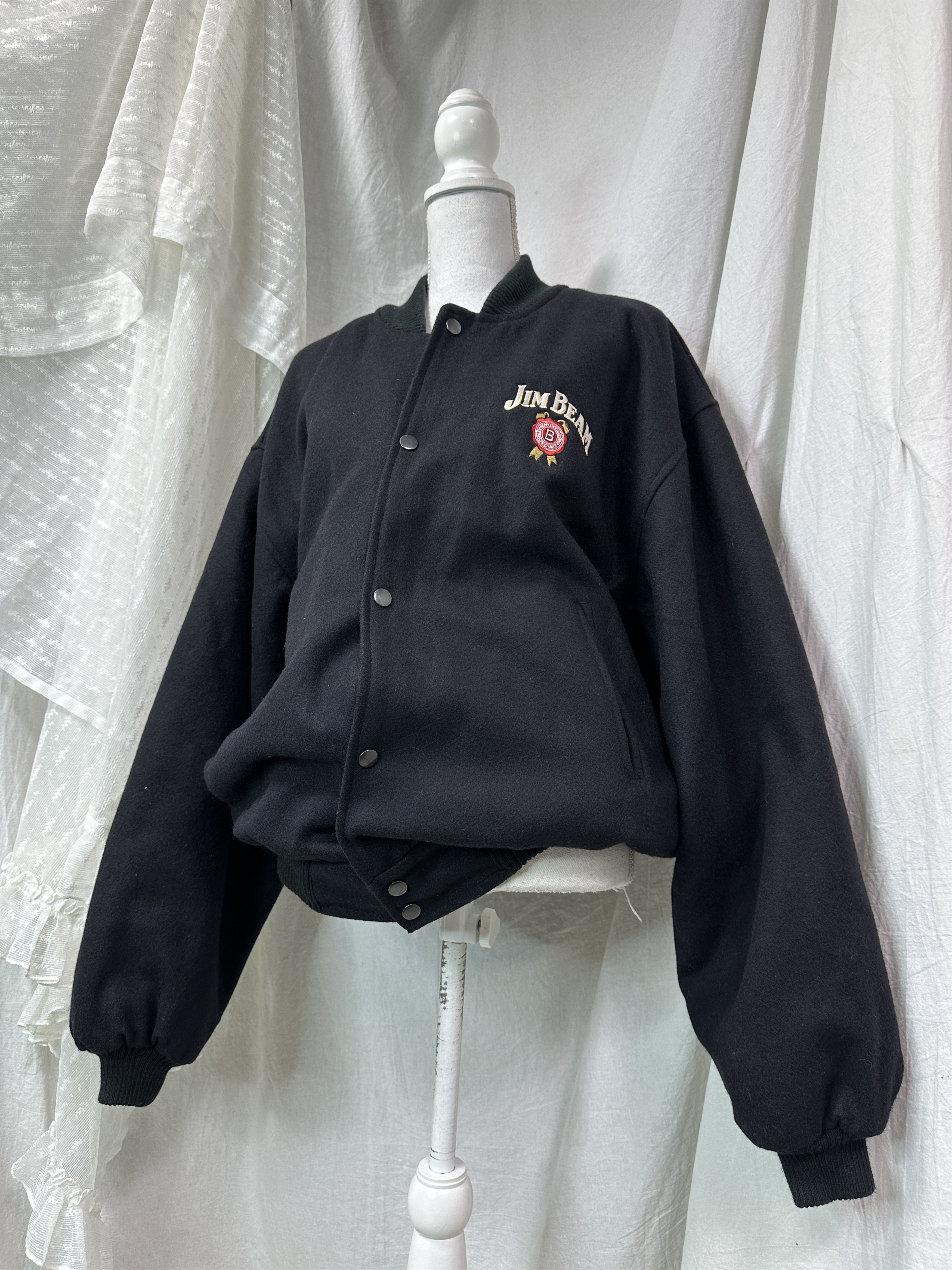 Vintage Vintage Old School Streetwear Jim Beam Bomber Jacket 90s Size US XL / EU 56 / 4 - 1 Thumbnail