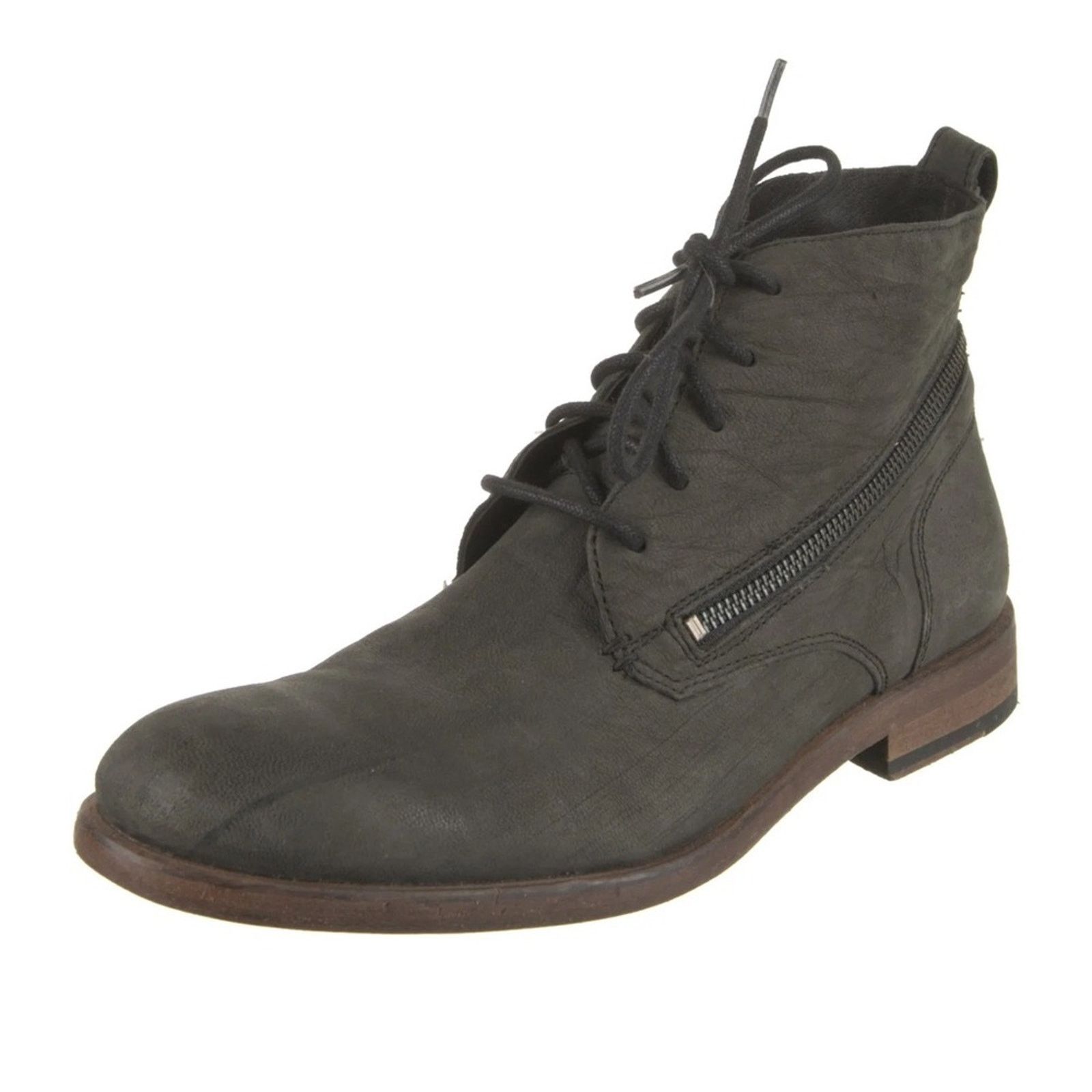 JOHN VARVATOS Slate Grey Zipper Chukka Blue Ankle Boot Shoes display picture 3