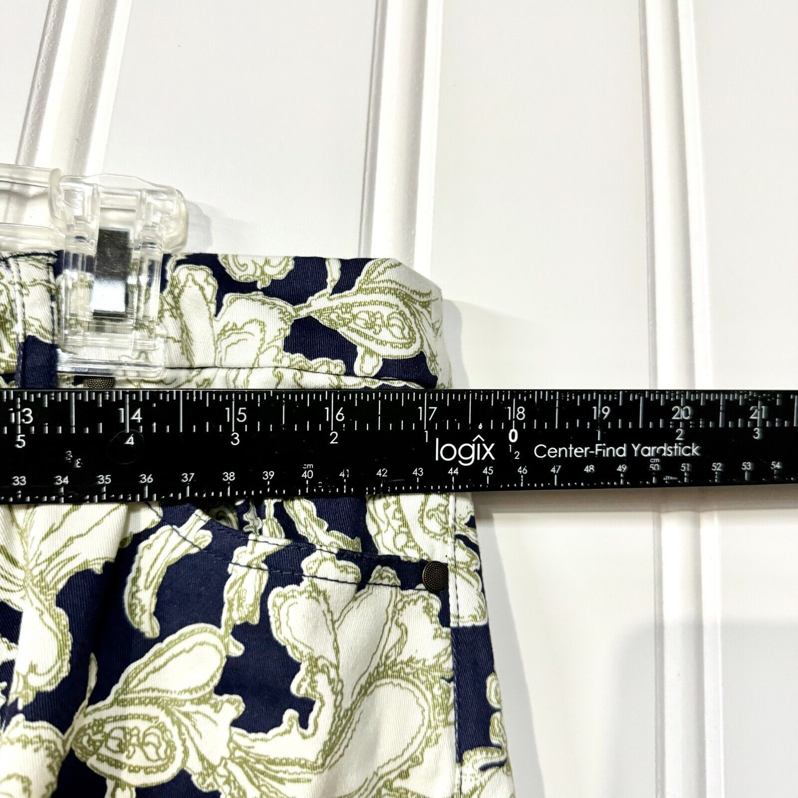 Orvis Orvis Pants Women Size 14 Low Rise Skinny Floral Navy Blue Size 36" / US 14 / IT 50 - 5 Thumbnail