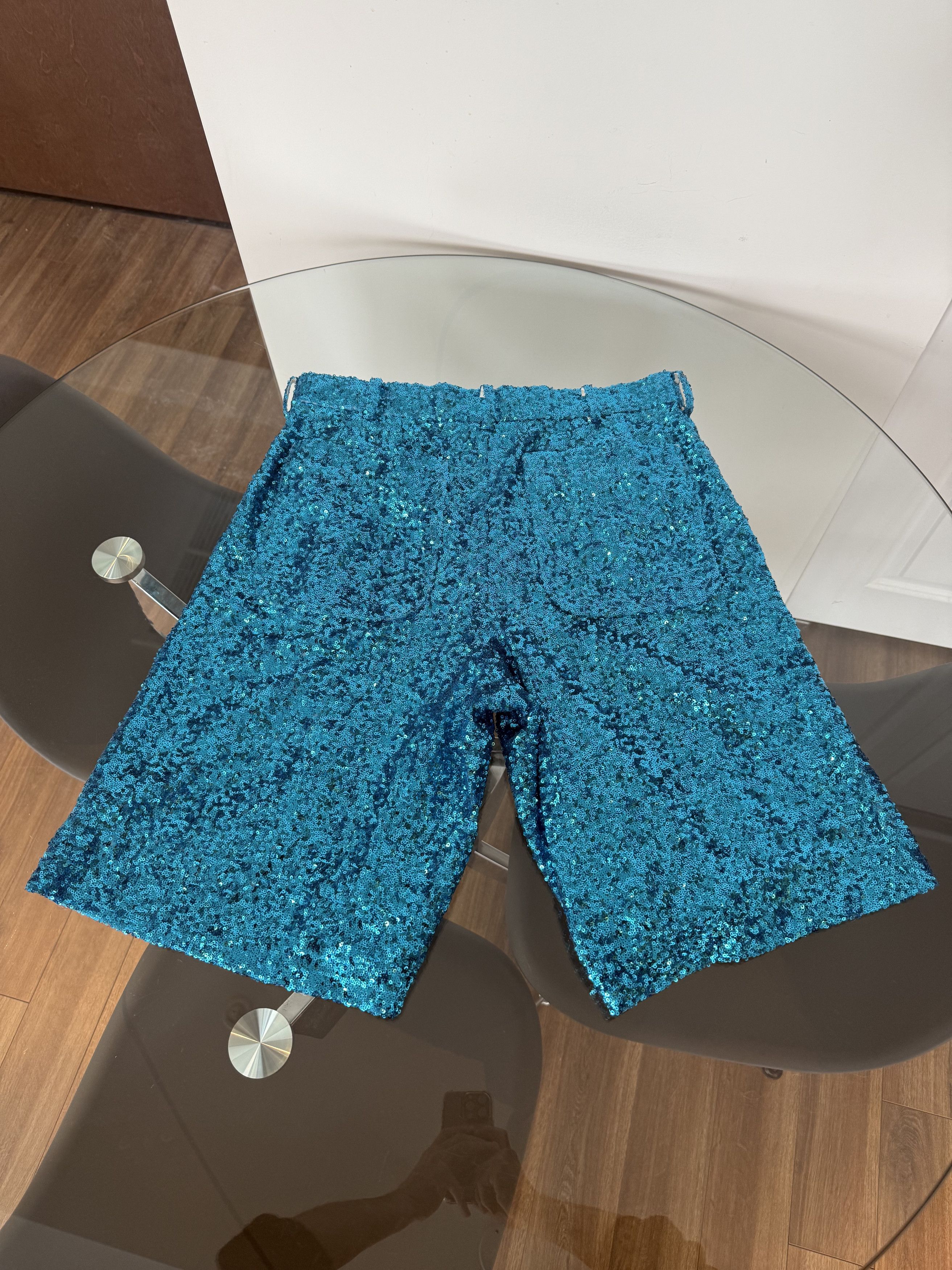 Comme des Garcons Homme Plus ss18 sequin shorts (light blue) Size US 30 / EU 46 - 3 Thumbnail