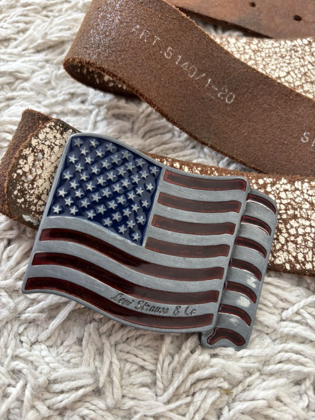 Levi's Vintage Clothing × Vintage 🇺🇸Faded Vintage Big Logo Belt Levis America Size ONE SIZE - 2 Thumbnail