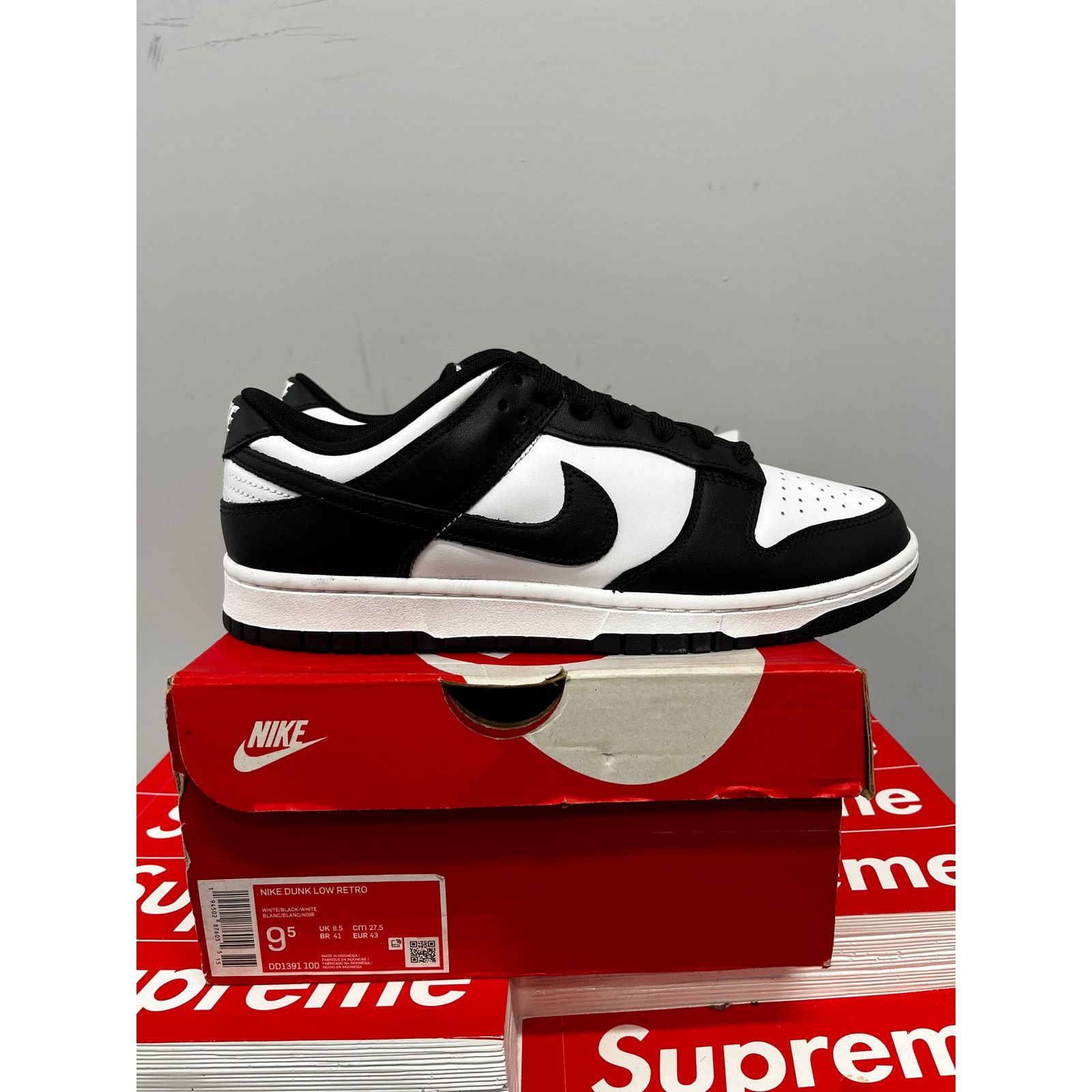 Nike Nike Dunk Low Retro White Black Panda Size 9.5 NEW Size US 9.5 / EU 42-43 - 4 Thumbnail