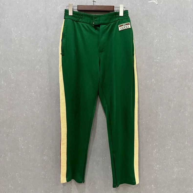 Gucci Gucci SizeM Green knitted striped trousers Size US 31 - 1 Thumbnail