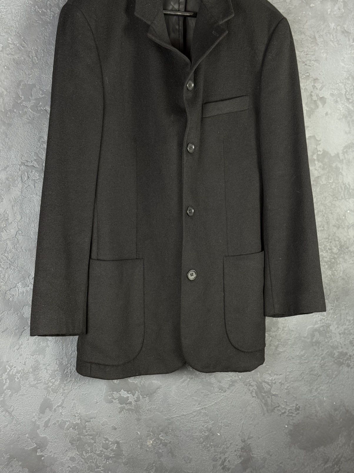 Emporio Armani 90s Vintage Mens EMPORIO ARMANI Black Coat Blazer Wool Italy Size US M / EU 48-50 / 2 - 5 Thumbnail