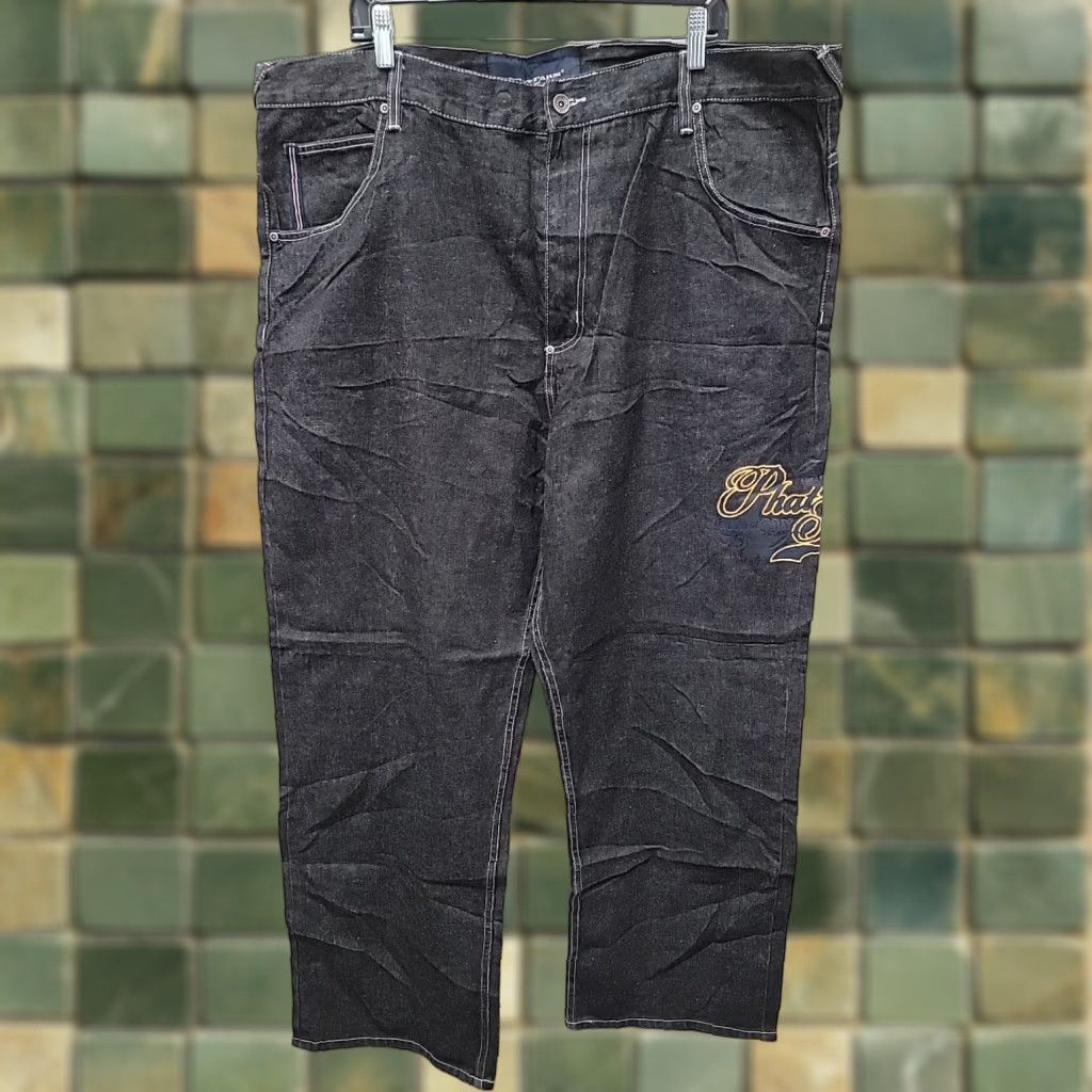 Vintage VINTAGE Black Phat Farm Denim Jeans Mens Wide-Leg 44x32 Cotton Blend 46x32 Inseam 32in Regular Computer-? Size US 44 / EU 60 - 1 Thumbnail